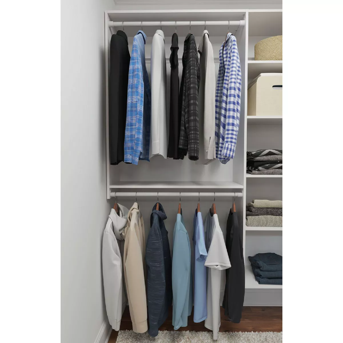 Easy Track 35 In. W. x 14 In. D. Laminated Closet Shelf, White (2-Pack)