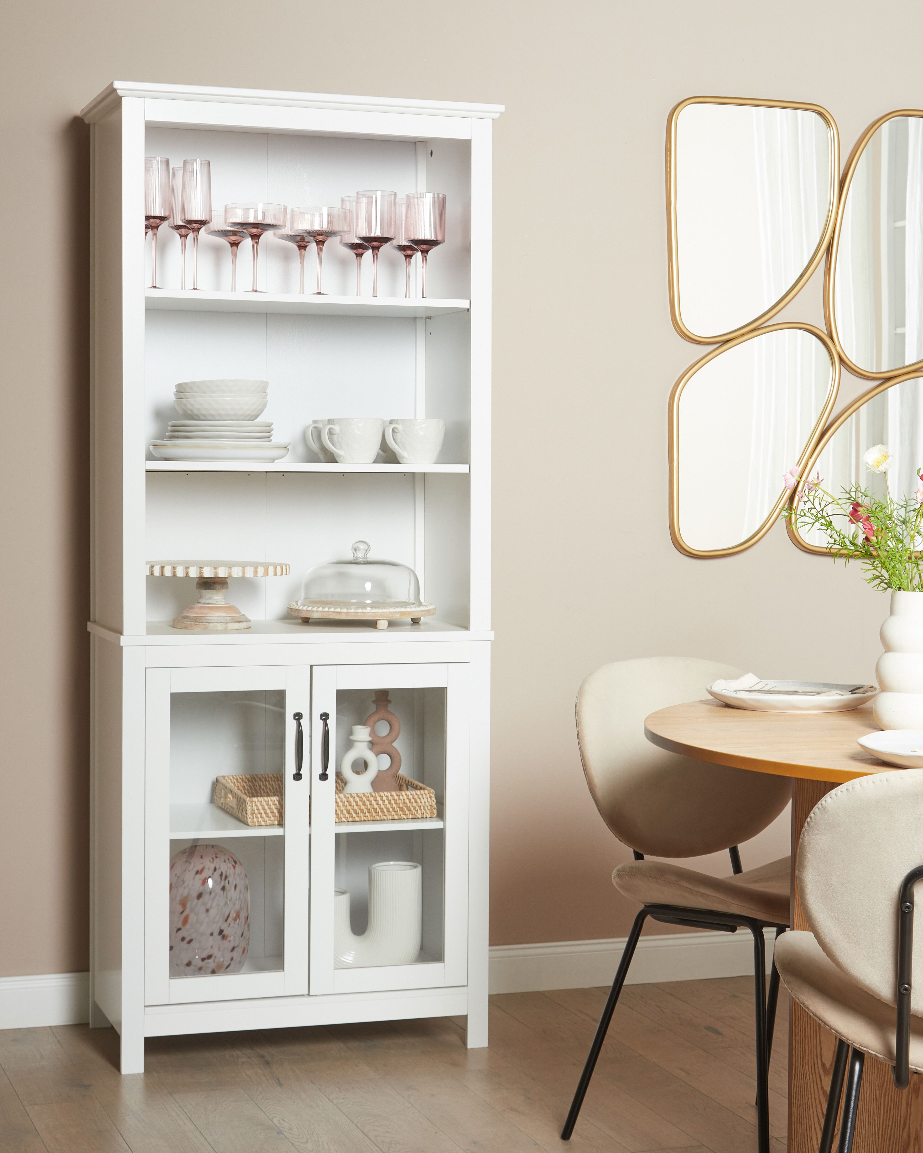 Glass Display Cabinet LUSBY 75 cm White