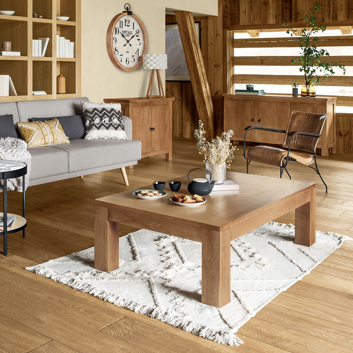 Rug "Inca", tufted cotton Ivory white, 120x170 cm