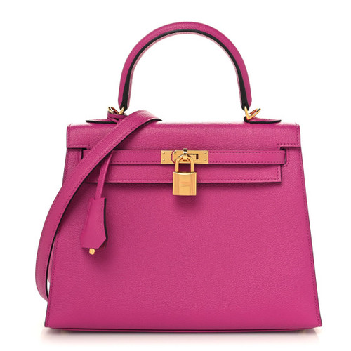 HERMES - Chevre Mysore Kelly Sellier 25 Rose