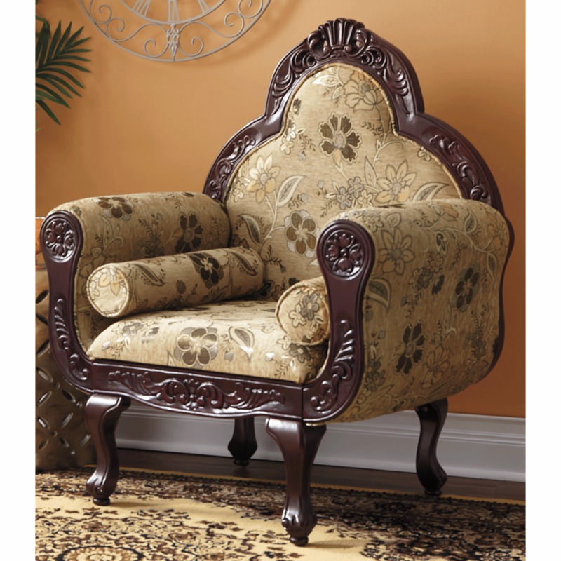 Flourished Carved Armchair - MIDNIGHT VELVET CATALOG
