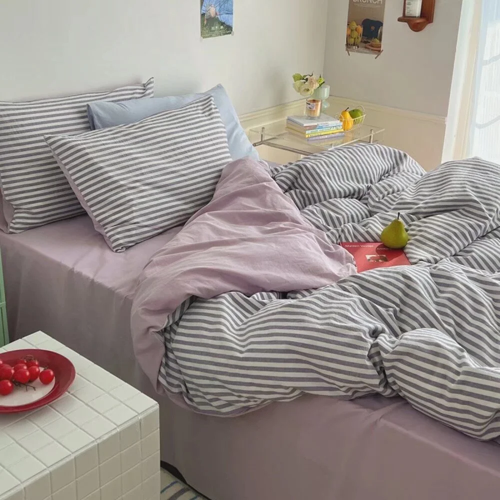 Namzi Bed Sheets Set, Bedding Sheets Pillowcases Kit, Twin Bed Set, Hotel Bedding, Home Decor(Purple)