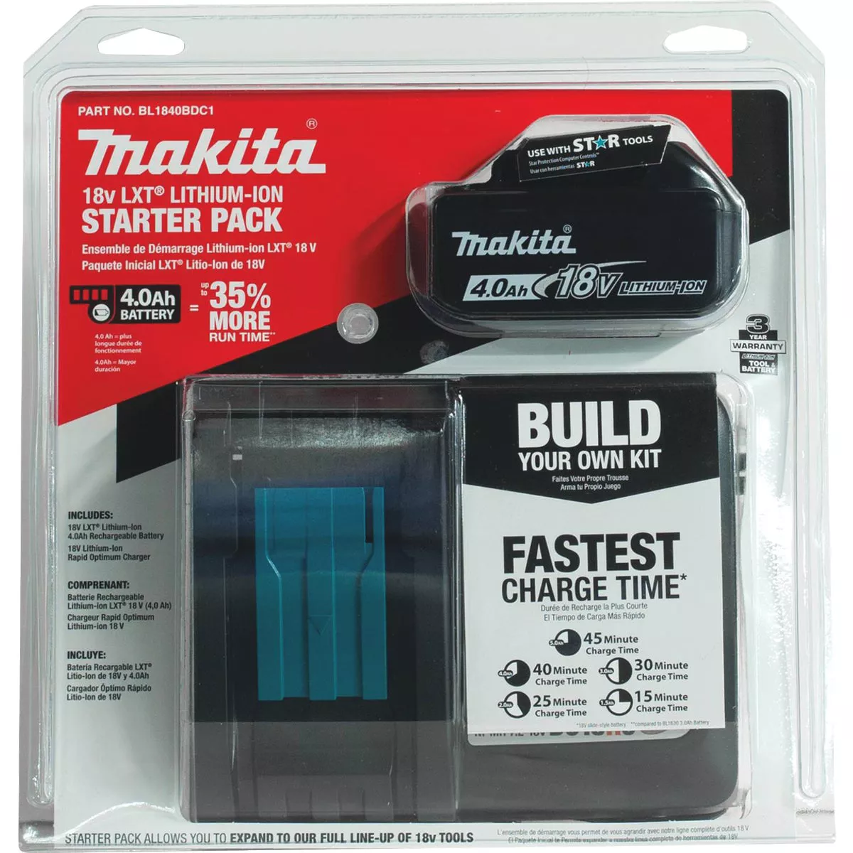 Makita 18V LXT Lithium-Ion 4.0 Ah Tool Battery/Charger Starter Kit