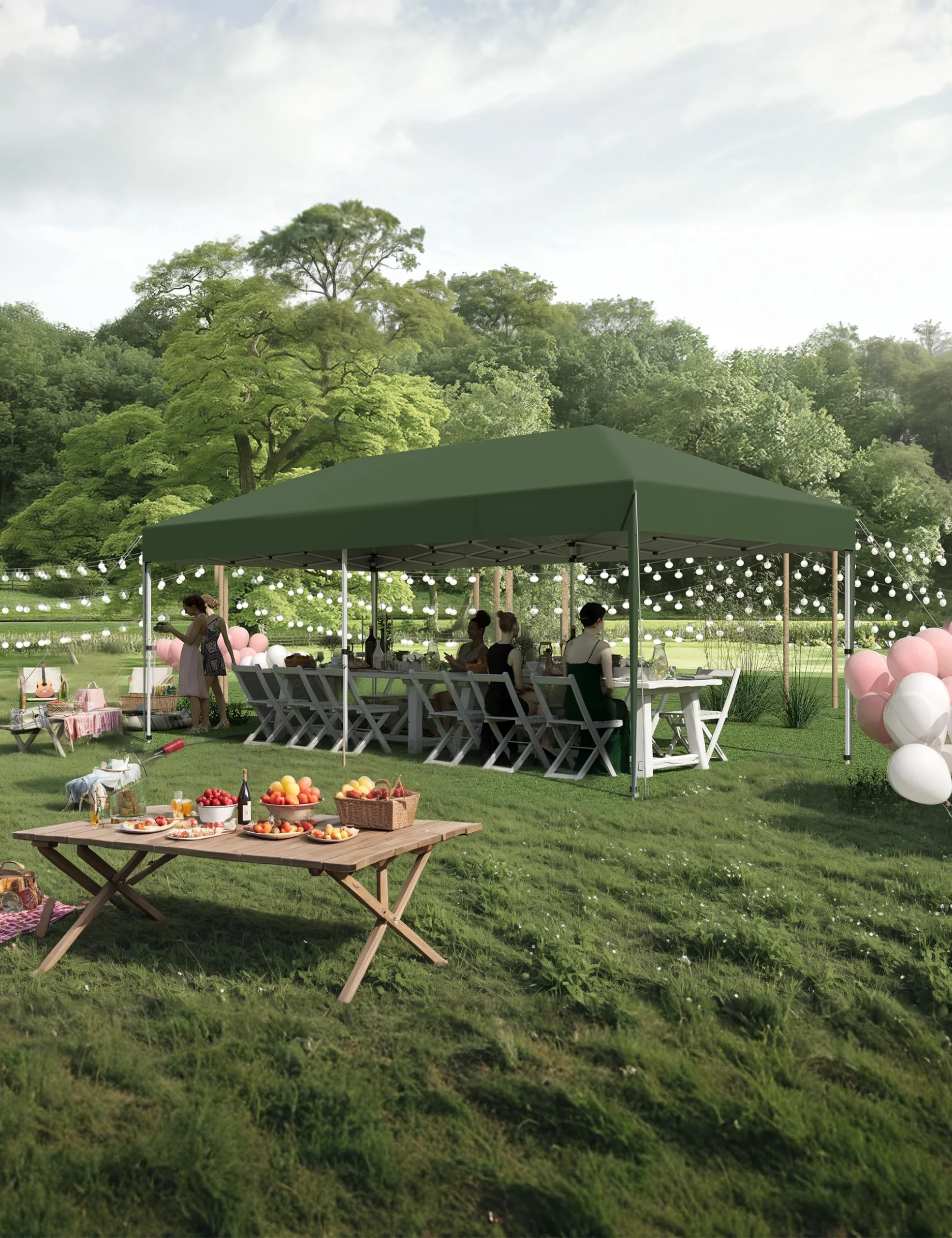 Huloretions 10x10FT Pop Up Canopy Tent,Folding Heavy Duty Commercial Canopy Tent Outdoor Vendor Party Tent Waterproof Gazebo Shelter For Patio Outdoor Party Events,Height Adjustable Shelter Gazebos