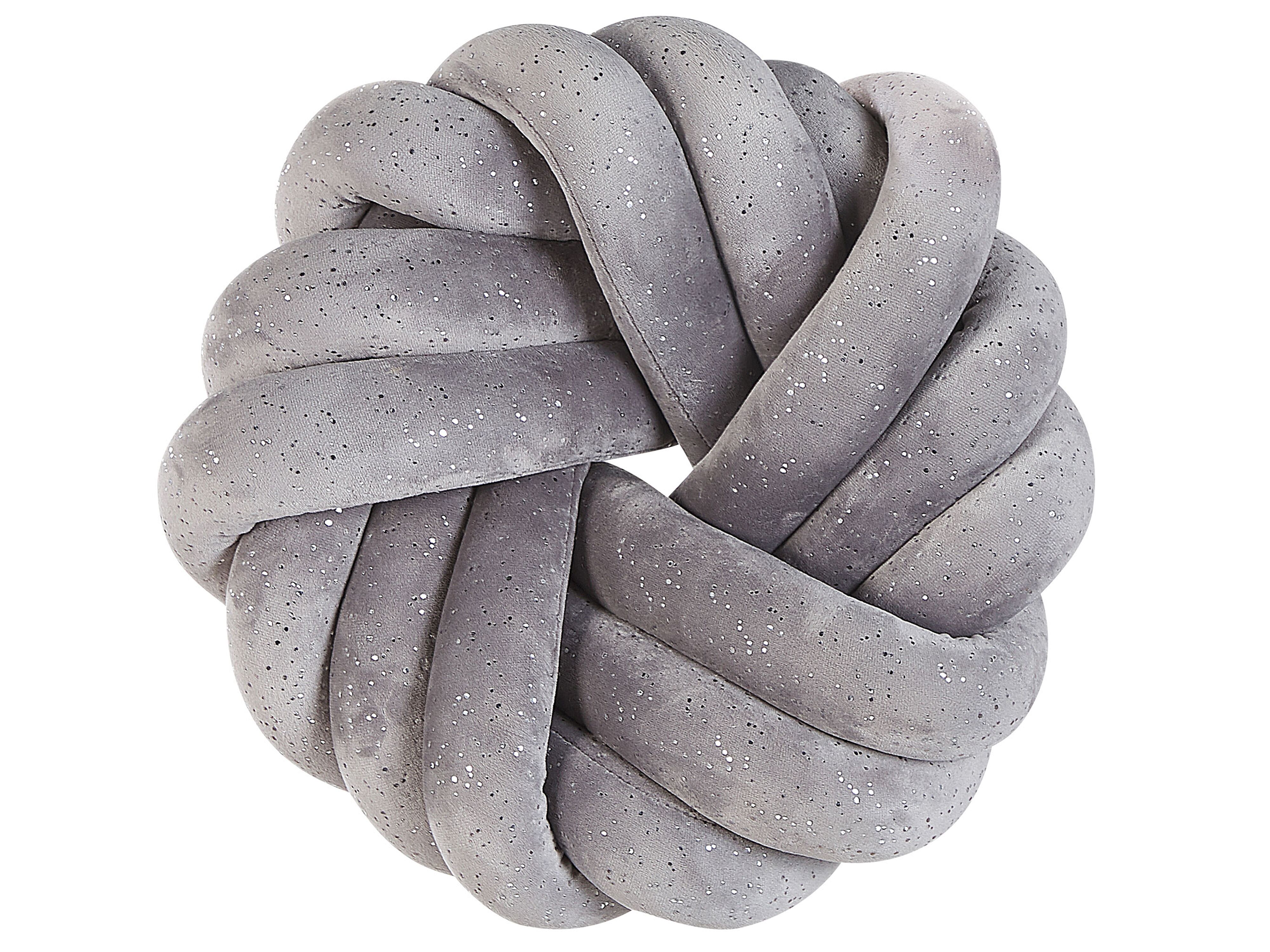 Throw Cushion AKOLA Velvet 30 x 30 cm Grey Solid
