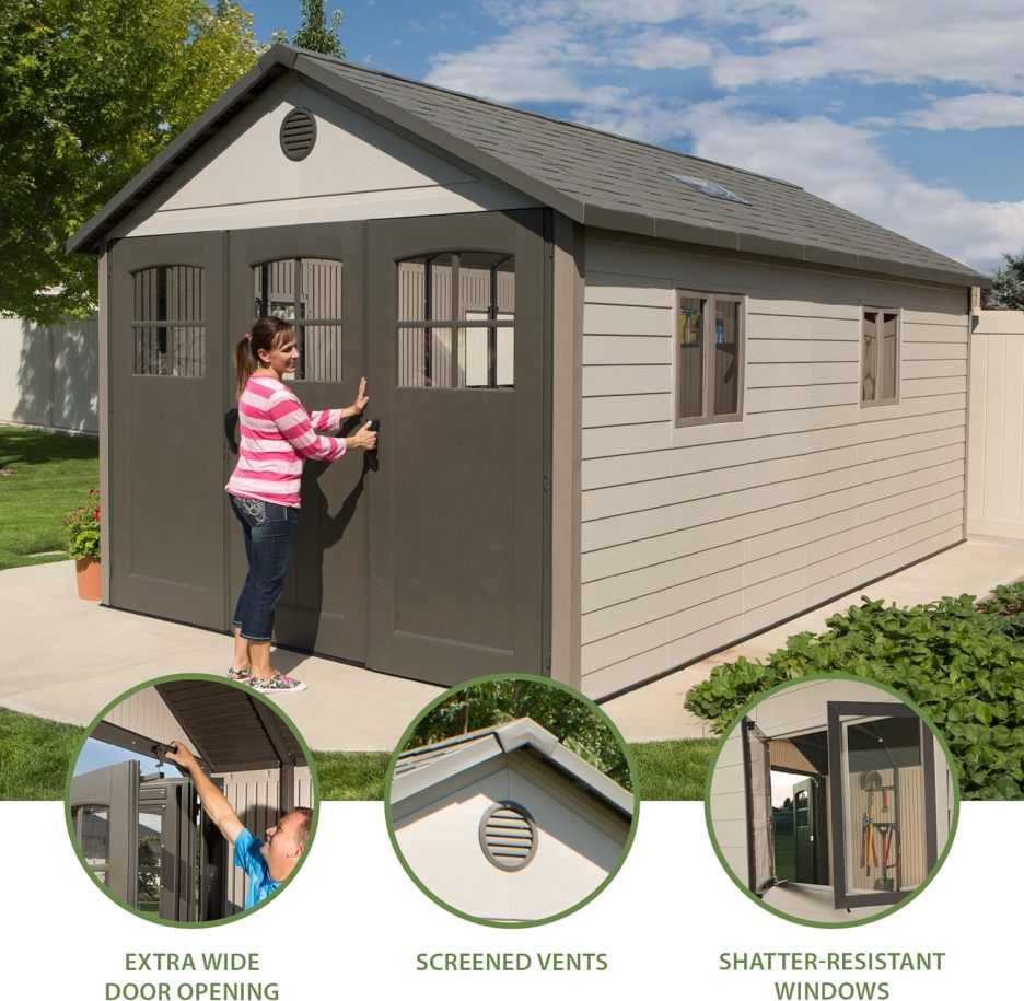 Lifespan 11 x 18.5 feet. Outdoor Storage Shed, 11 x 18.5, Desert Sand