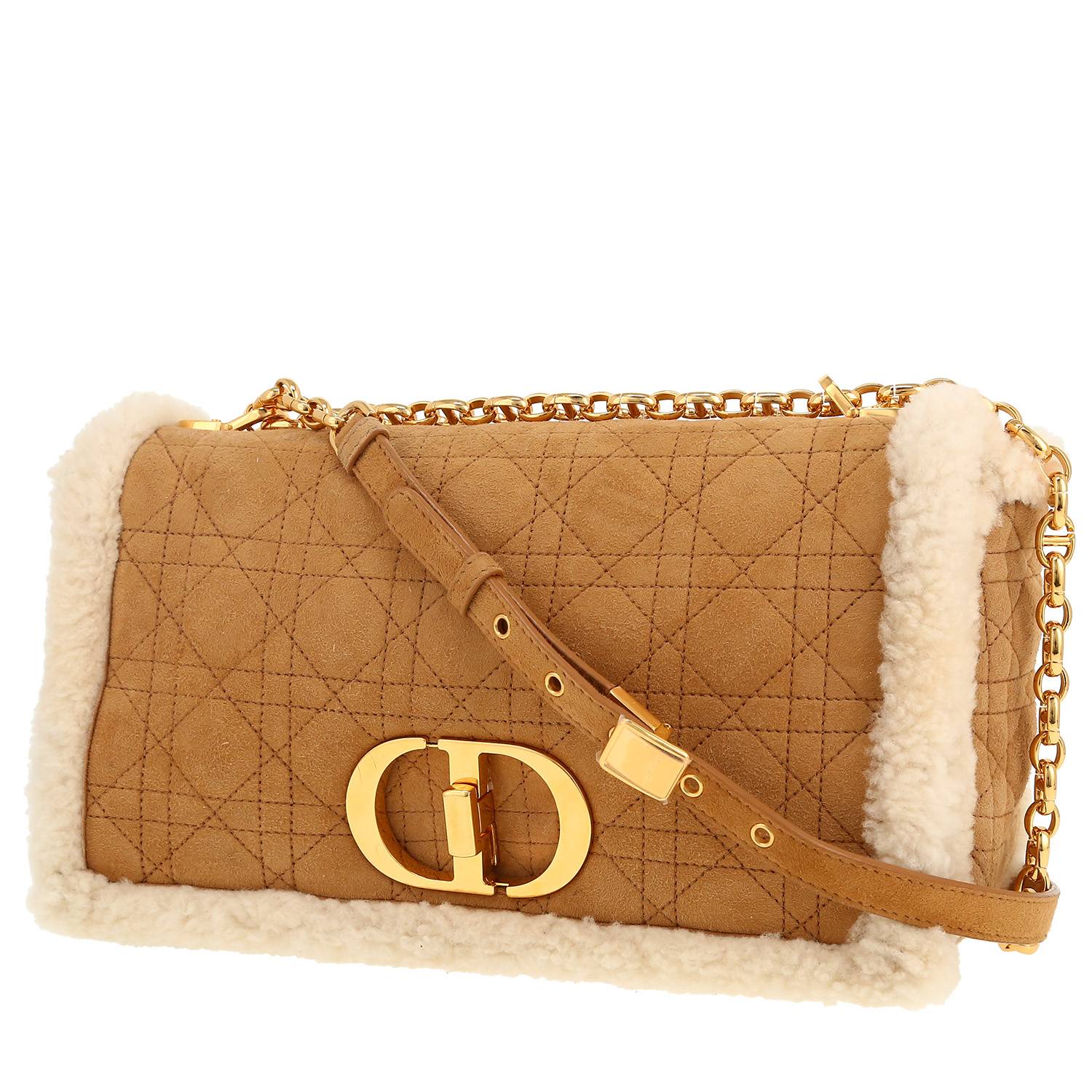 Dior Caro handbag in brown sheepskin1:1High-quality replica