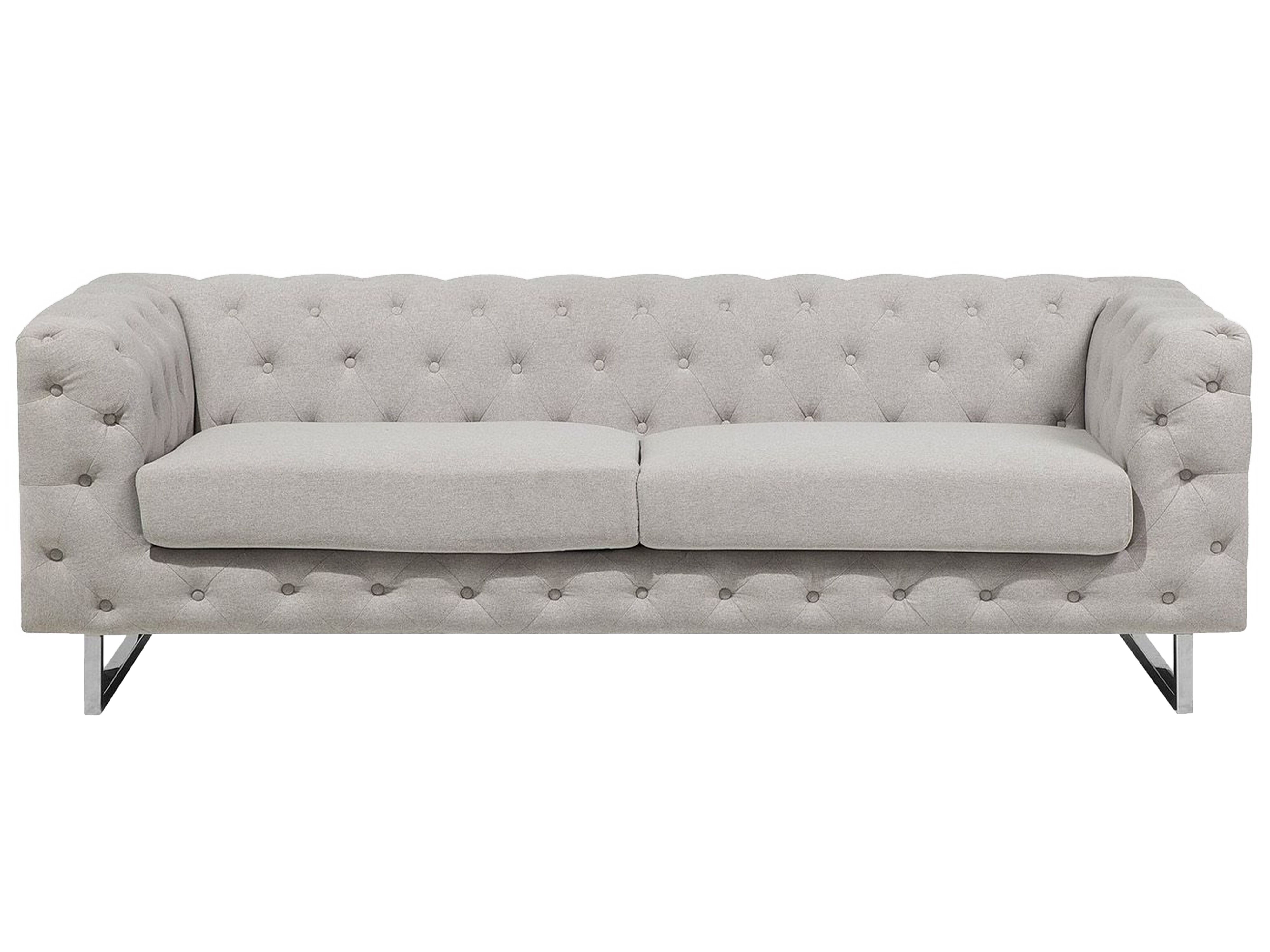 Sofa 3 Seater VISSLAND Fabric Light Beige