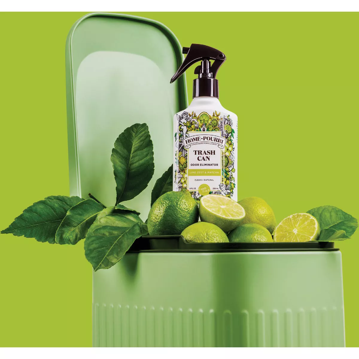 Home-Pourri 8 Oz. Lime Zest & Matcha Trash Can Odor Eliminator Spray