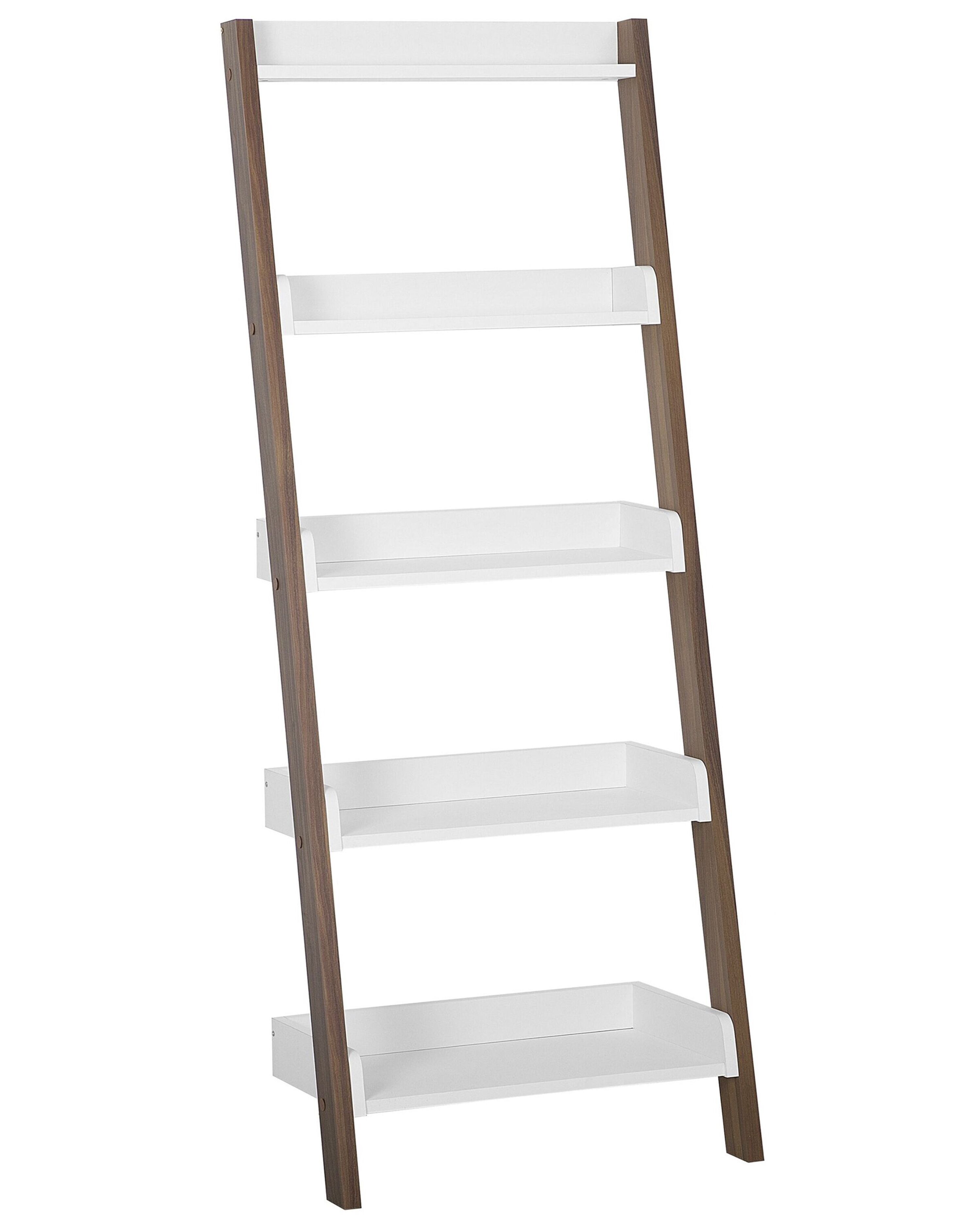 5 Tier Shelving Unit MOBILE TRIO 164 cm Brown/ White