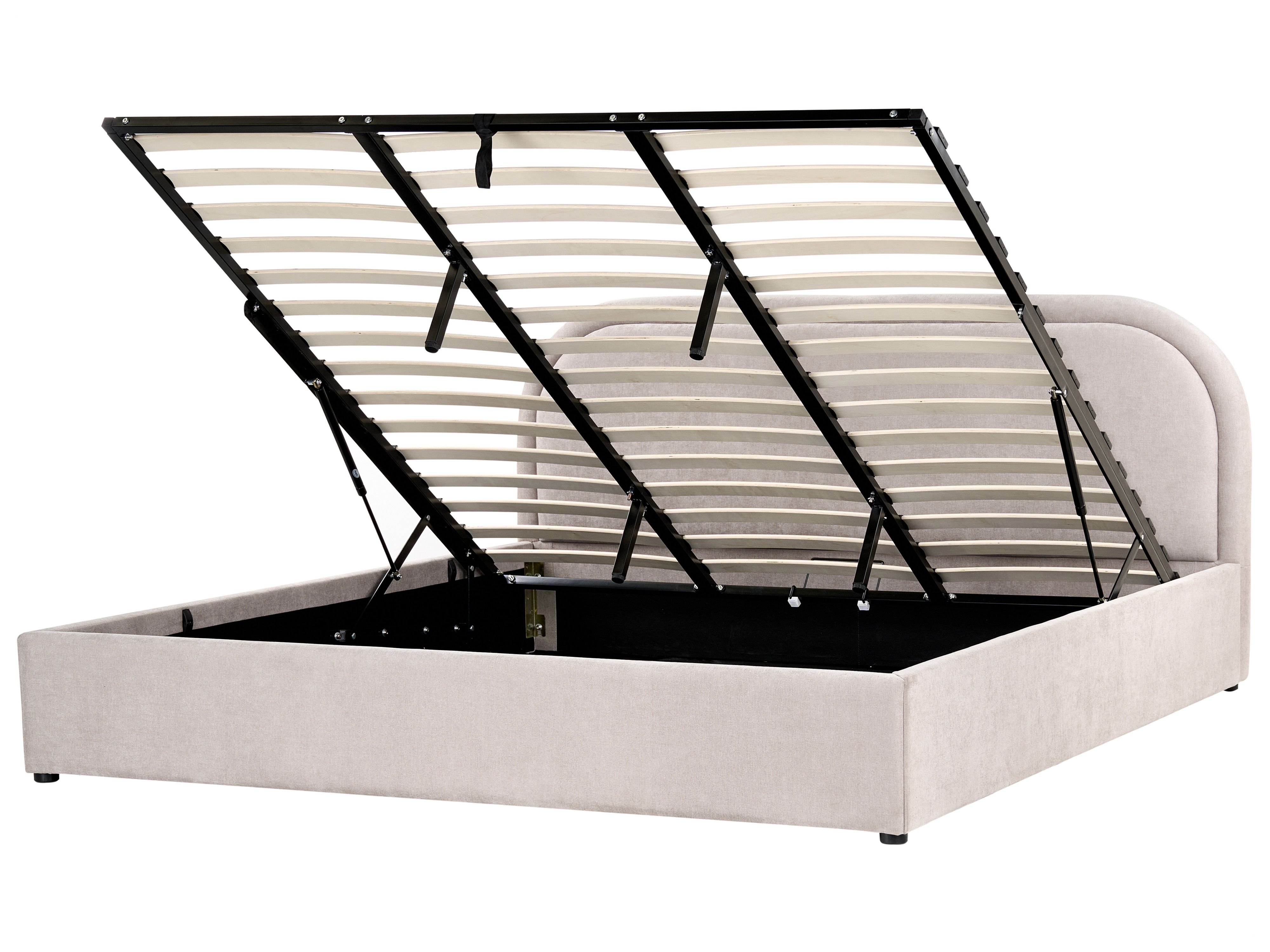 Ottoman Bed Chenille QUILLIEN 180 x 200 cm (EU Super King) Taupe
