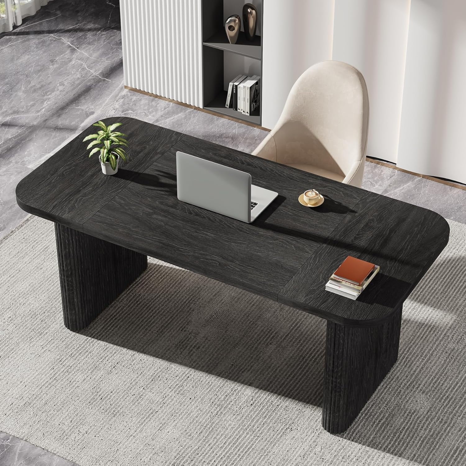 Tribesigns 63'' Computer Desk, Simple Rectangular Writing Table for Home Office Study Room Bedroom - Image 19