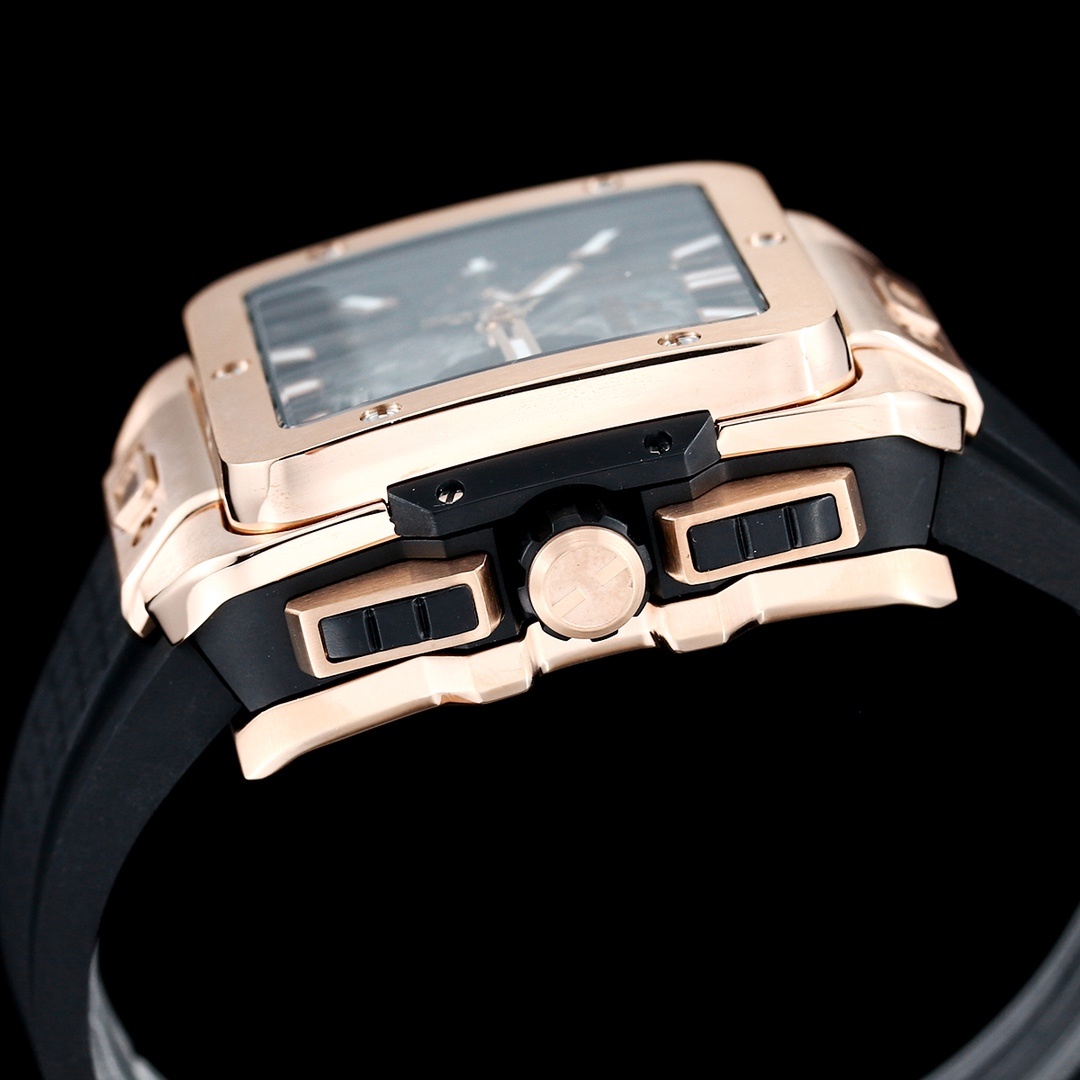 Hublot Big Bang, Square Bang Unico 42mm Textured Rubber Strap(1:1 replica) - Top club