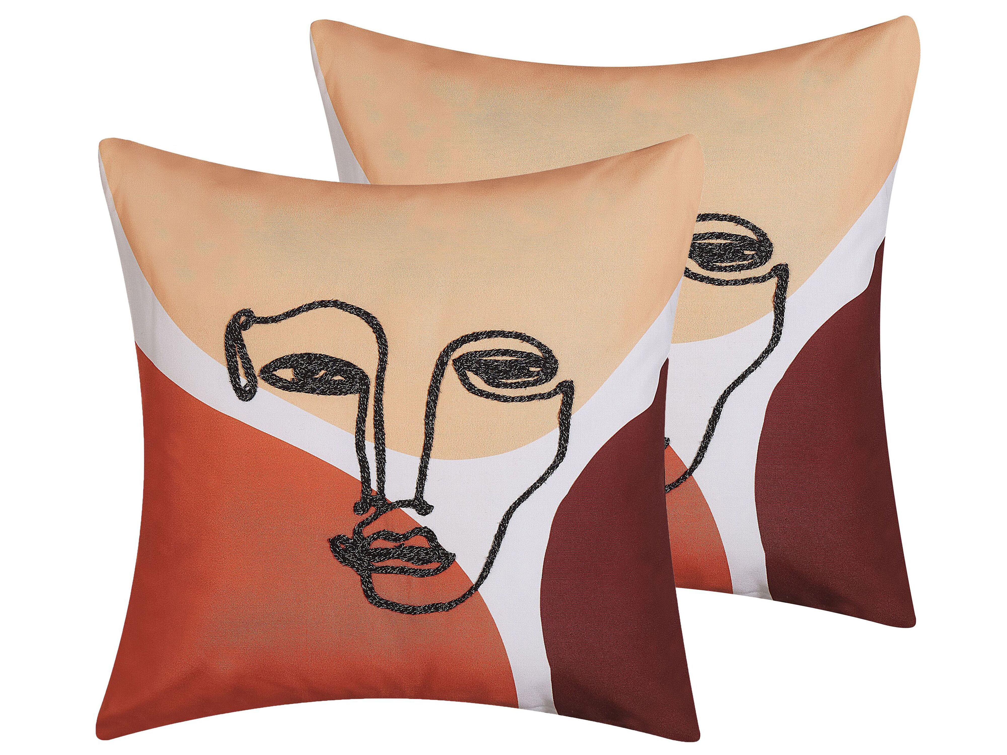Set of 2 Decorative Cushions RUDBEKIA 45 x 45 cm Multicolour Abstract Pattern