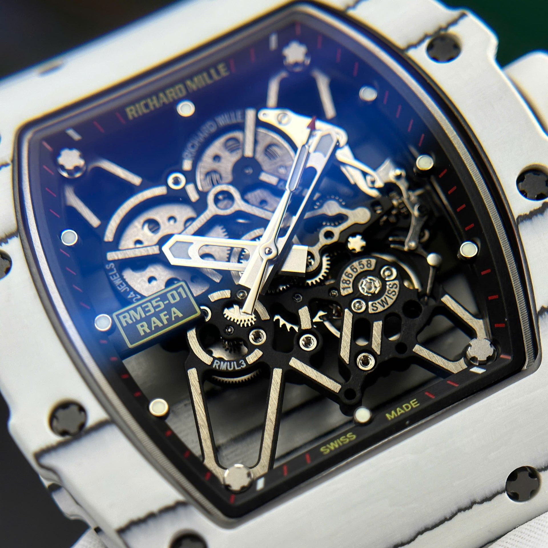 Richard Mille RM35-01 Rafael Nadal Red Rubber Strap Replica 1:1 Watch BBR Factory 42mm - Top club