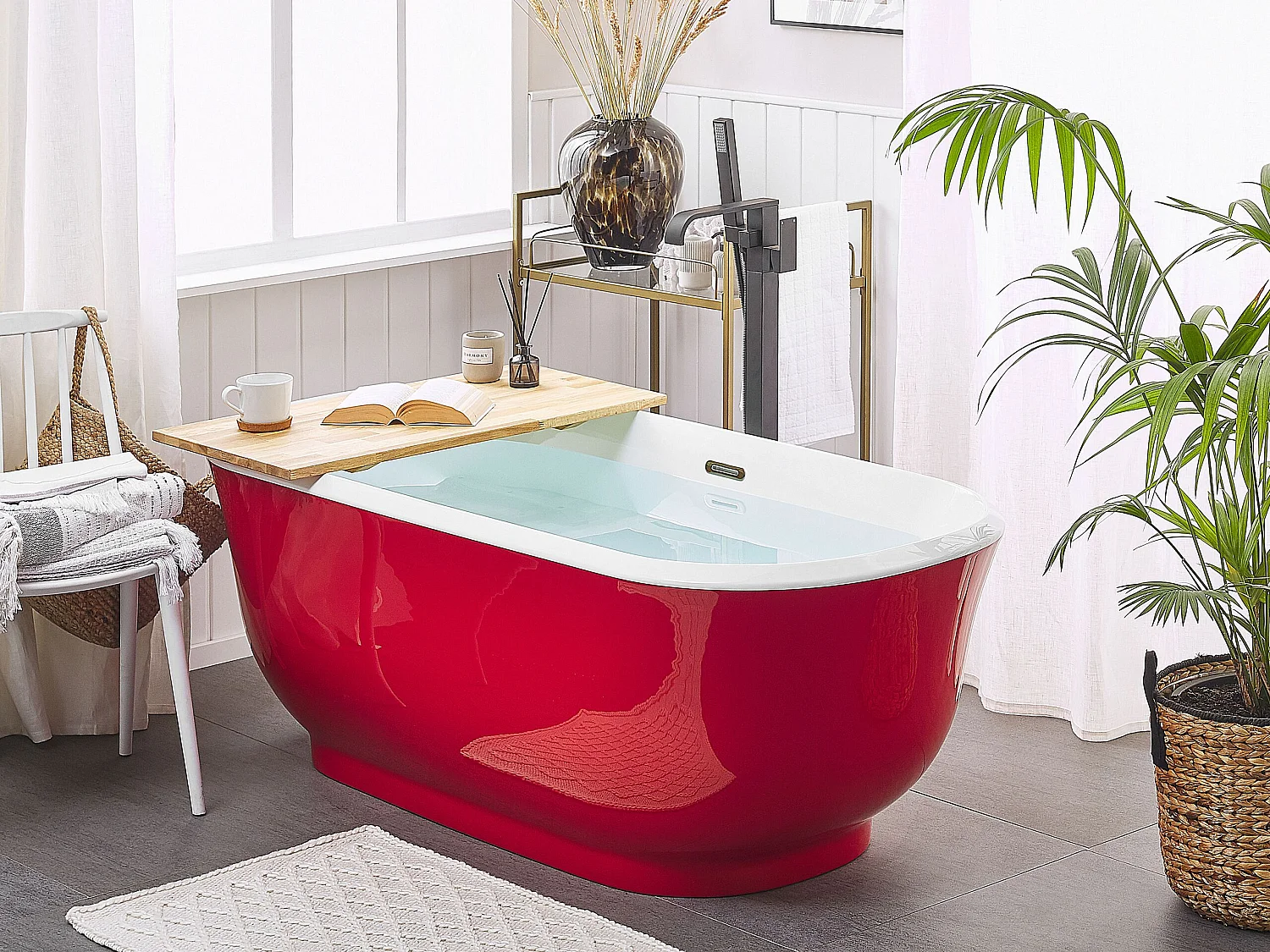 Baignoire îlot TESORO 170 x 77 cm Rouge
