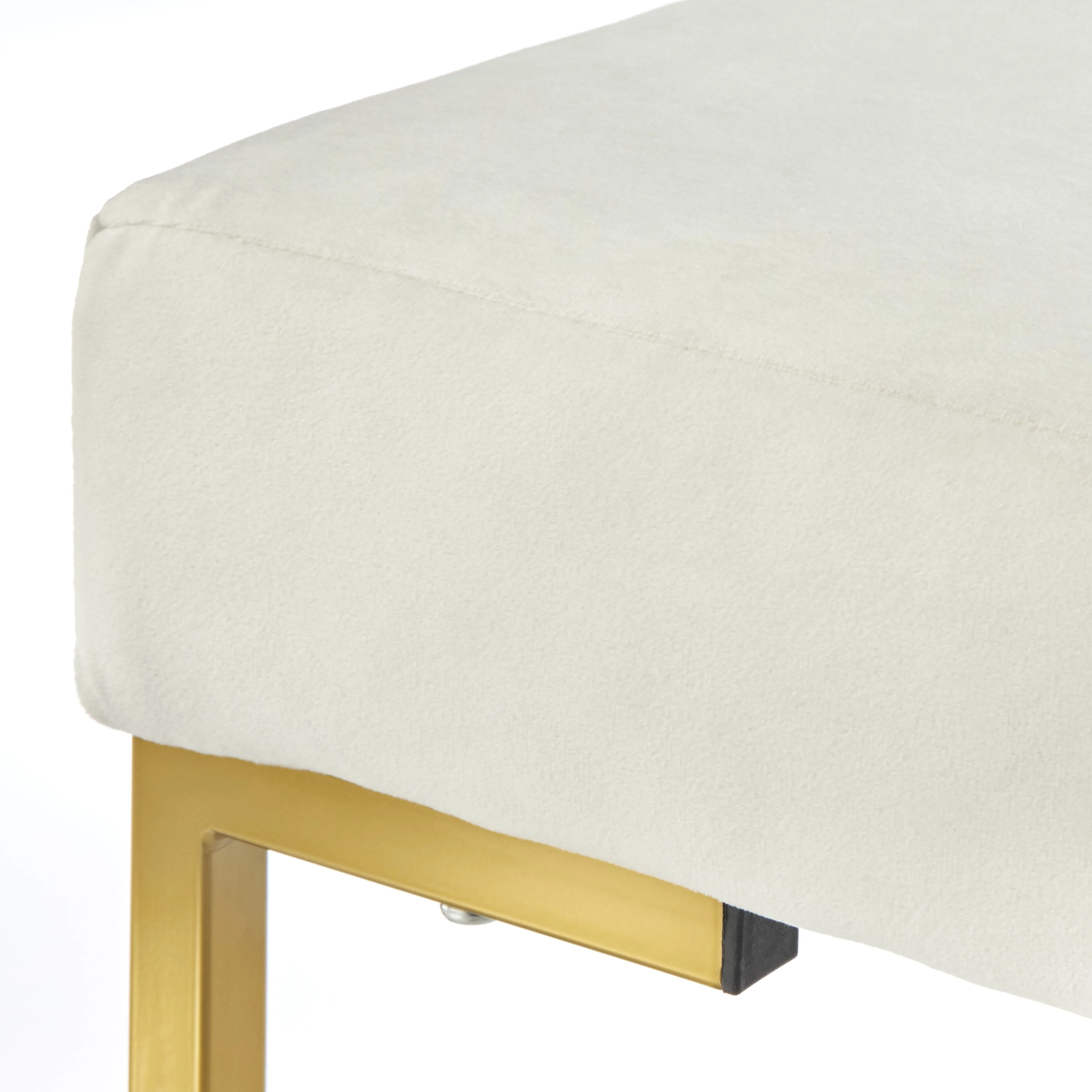 TMS Delarue Upholstered Bench, White Velvet - Image 3