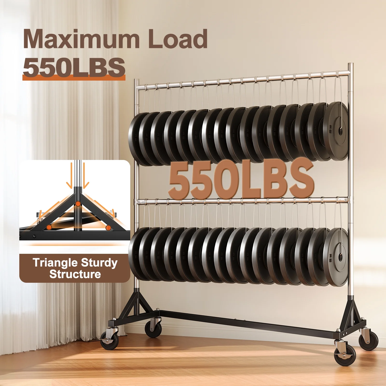 HOKEEPER 400LBS Commercial Z Base Garment Rack Heavy Duty Clothing Rack Height Adjustable Rolling Clothes Rack for Hanging Clothes Racks on Wheels Portable Z Rack Chrome Finish - Image 14