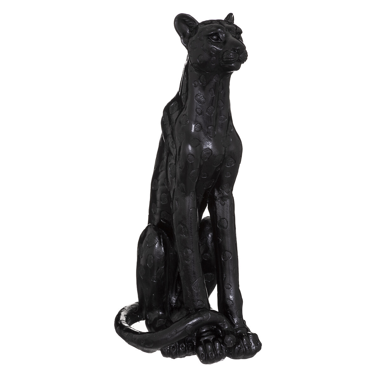 Leopard statue "Artifice" Black, H.90 cm