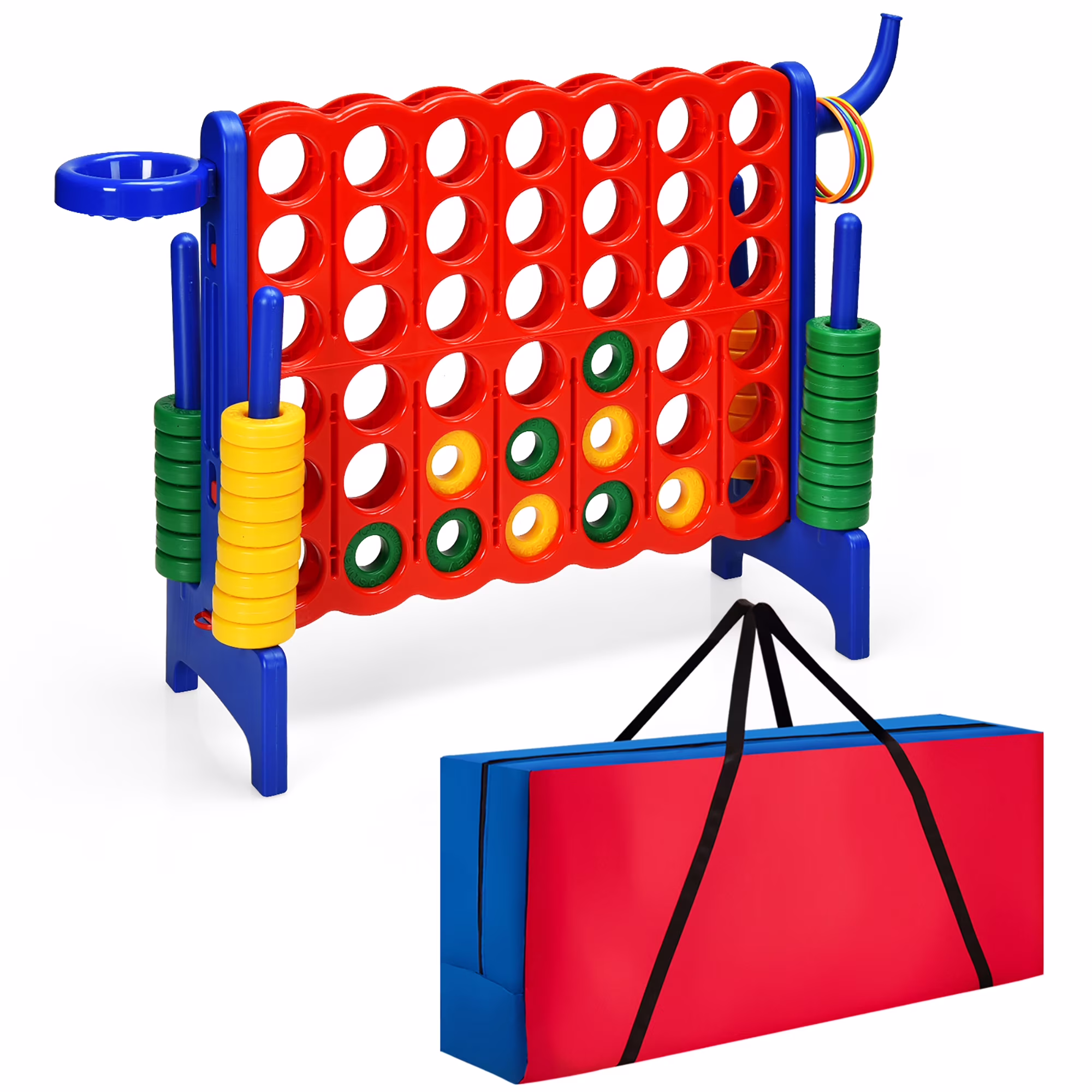 Costway Giant 4 in A Row Jumbo 4-to-Score Game Set W/Storage Carrying Bag for Kids Adult - Image 3