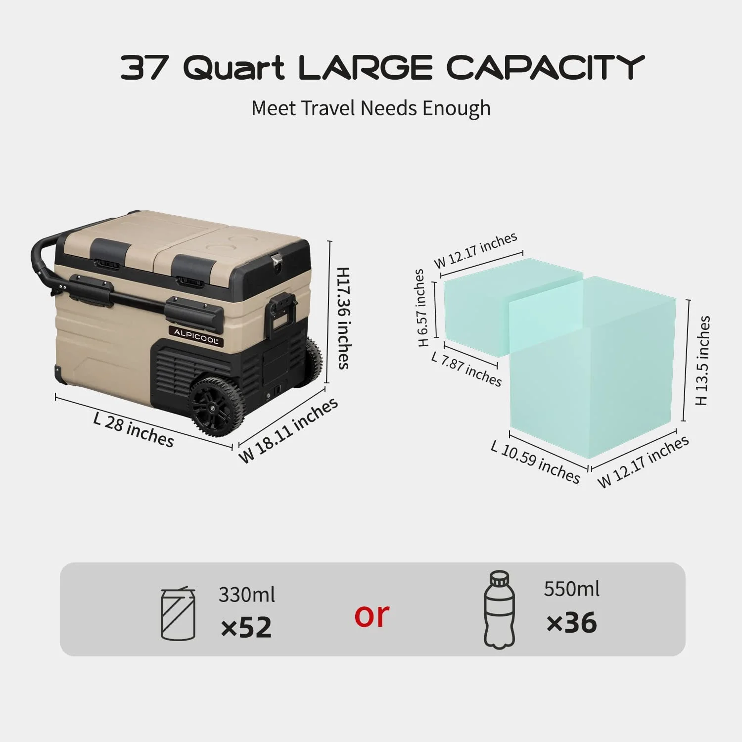 Alpicool TA35 Portable Refrigerator 37 Quart(35 Liter) Dual Temperature Control Fridge Mini Freezer for Travel,Camping,Fishing, Outdoor -12/24V DC - Image 26