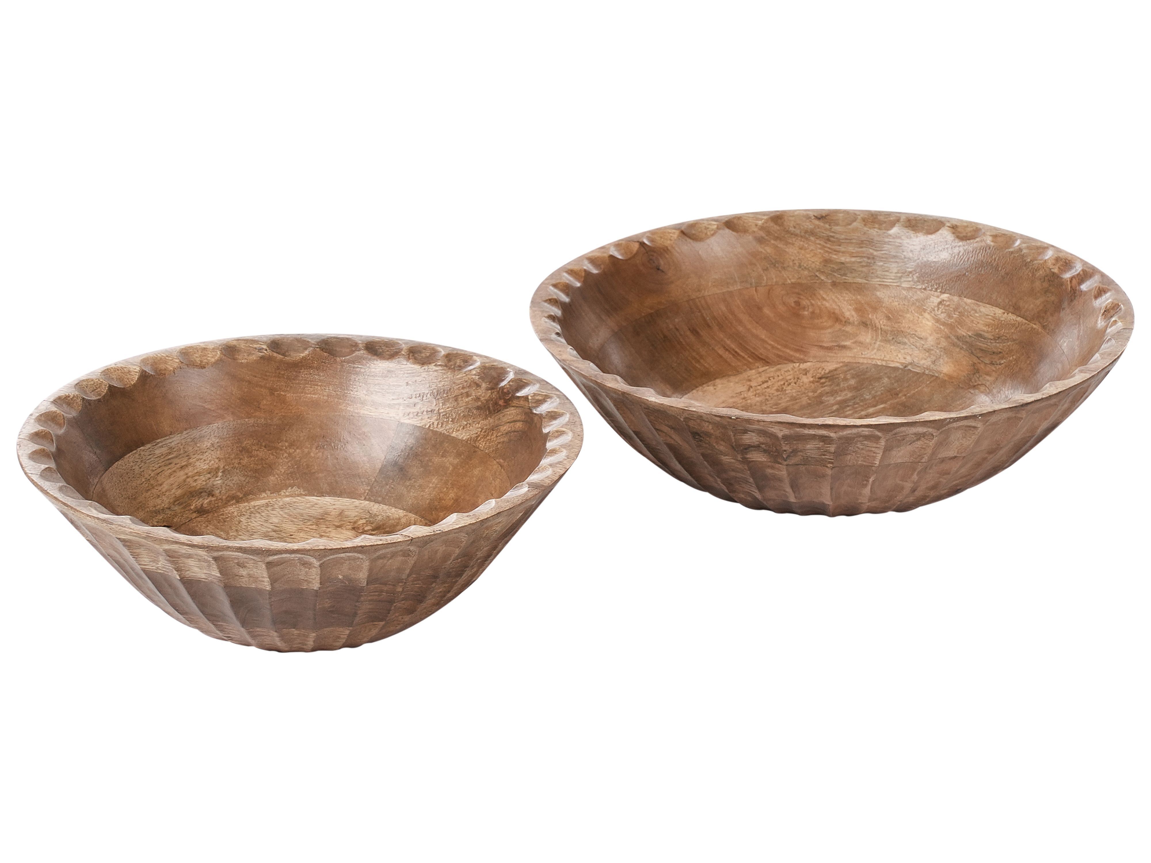 Set of 2 Bowls SOHAG Mango Wood Brown