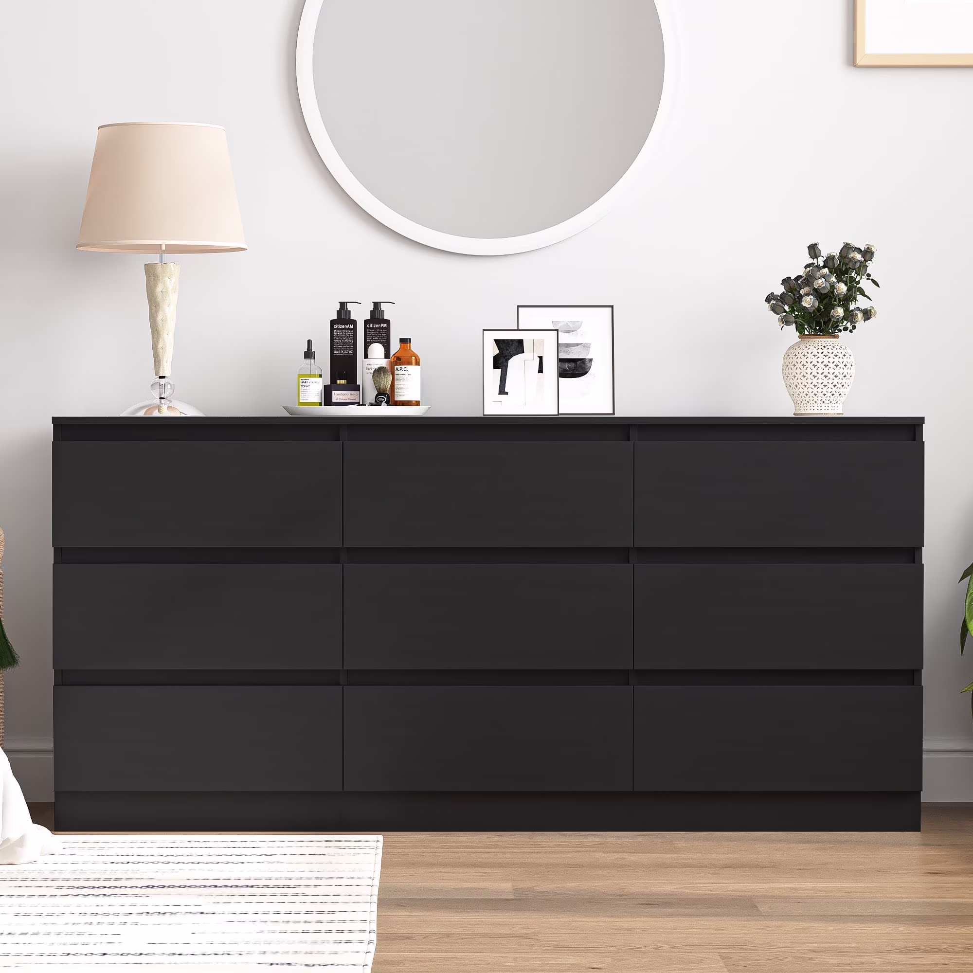 Kadyn White Chest of Drawer, 6 Double Drawer Dresser for Bedroom, Modern Storage Cabinet for Living Room, Dresser - Image 24