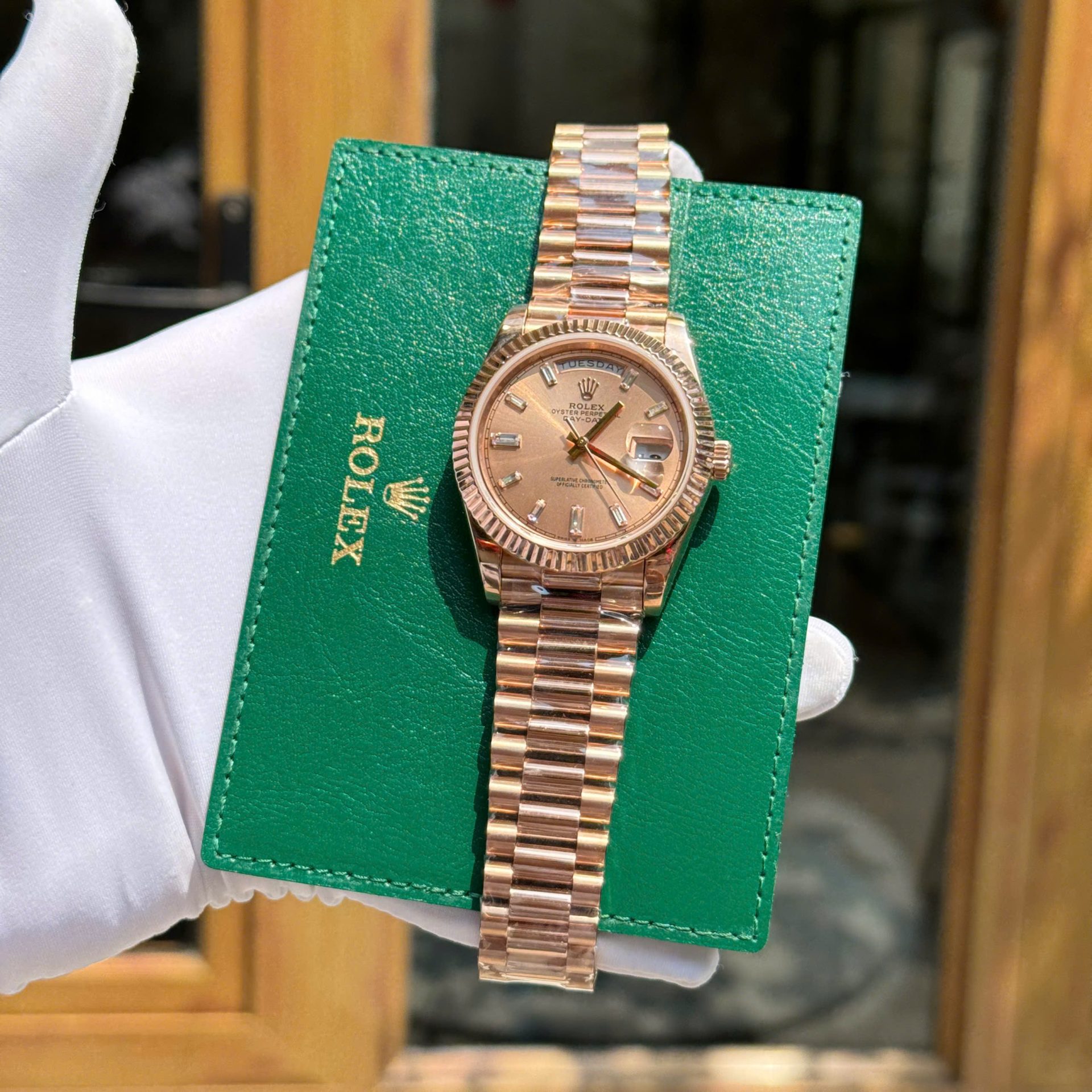 Rolex Day-Date 228235 Gold Wrapped Replica Watch 176 Grams GM Factory 40mm - Elite Watch Atelier