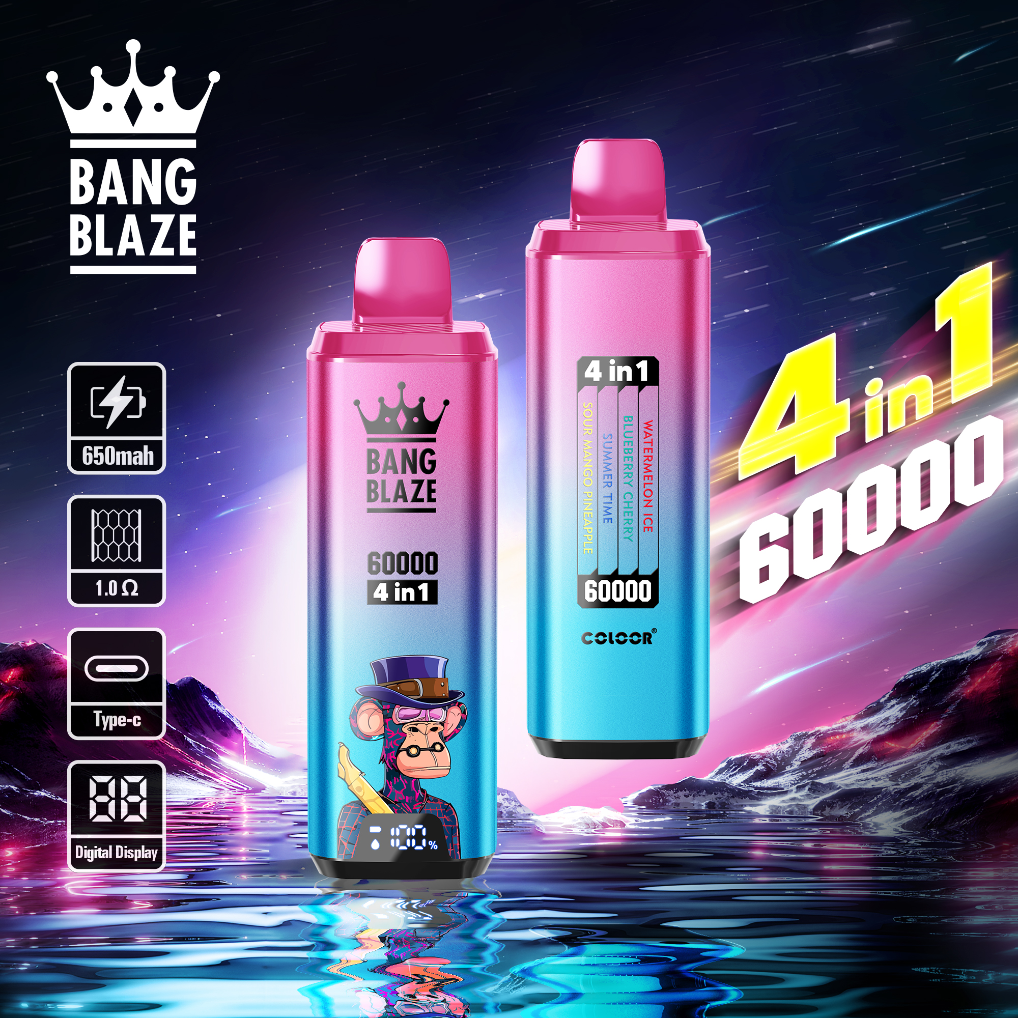 Bang Blaze 60000 Puffs 4in1 Smart Display Vape
