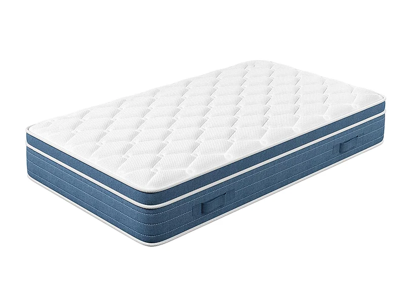 Matelas Hybride 120x200cm - ép.27cm - ressorts ensachés 7 zones - hypoallergénique - respirantt - Mi-Ferme