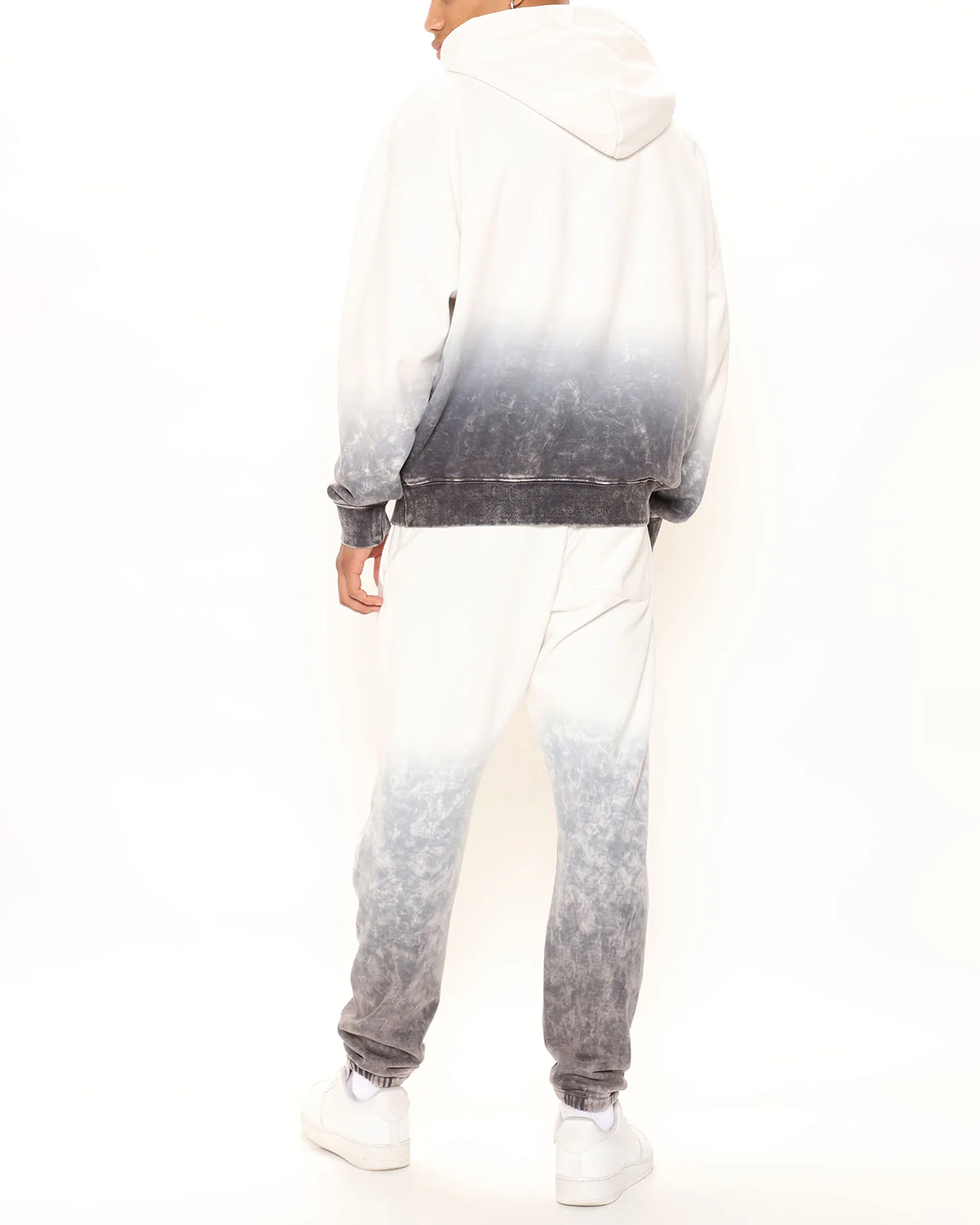 Men's Ombre Tie Dye Print Hoodie Set