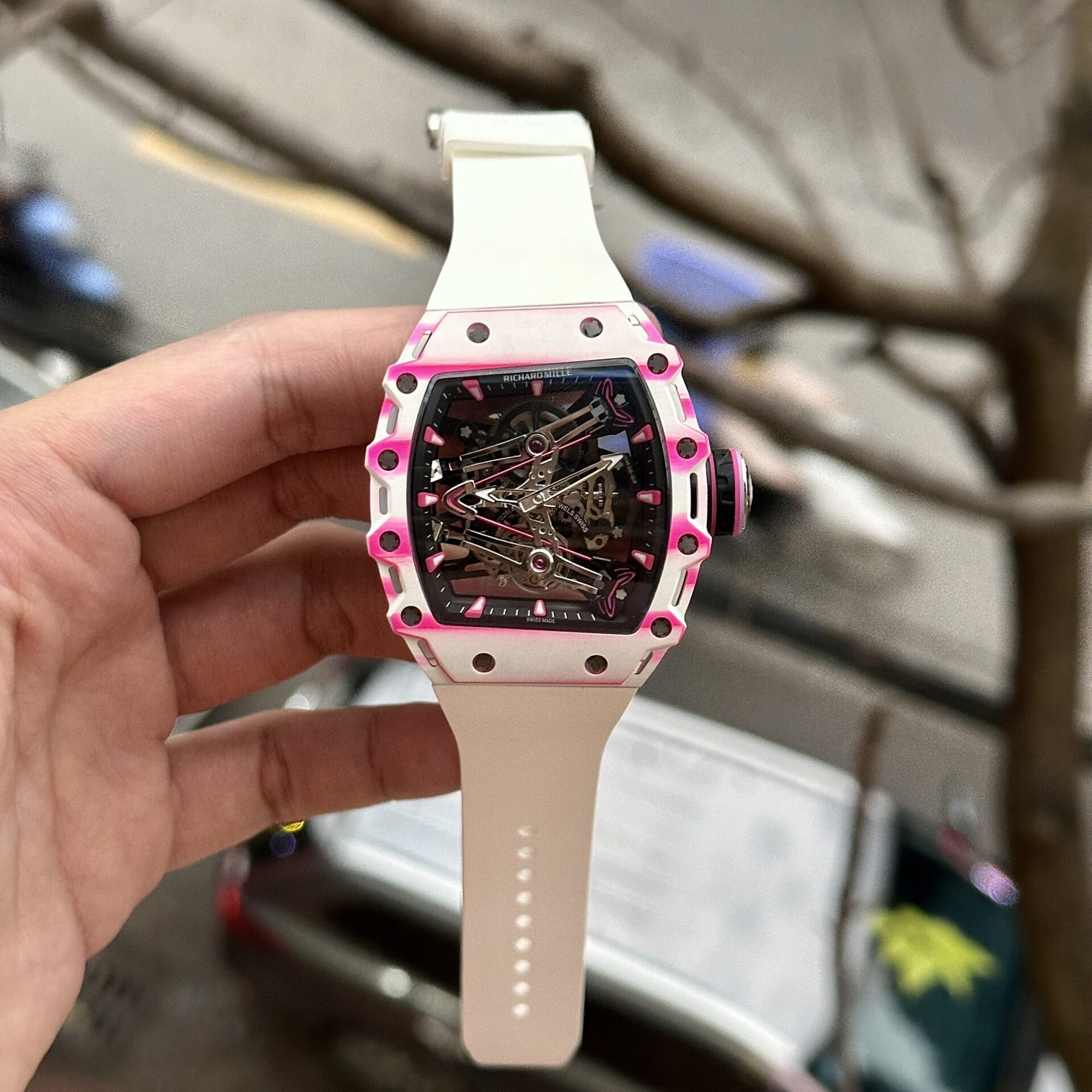 Richard Mille Replica Watch RM38-02 Tourbillon Rubber Strap 43.7mm - Top club
