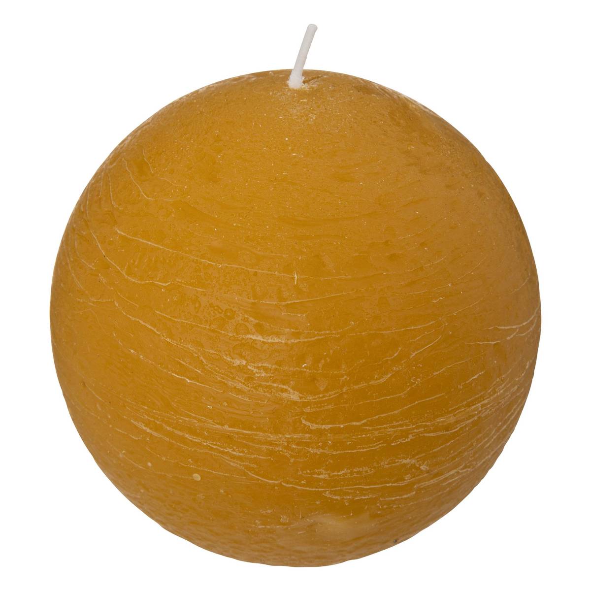 Rustic ball candle Yellow, 445g