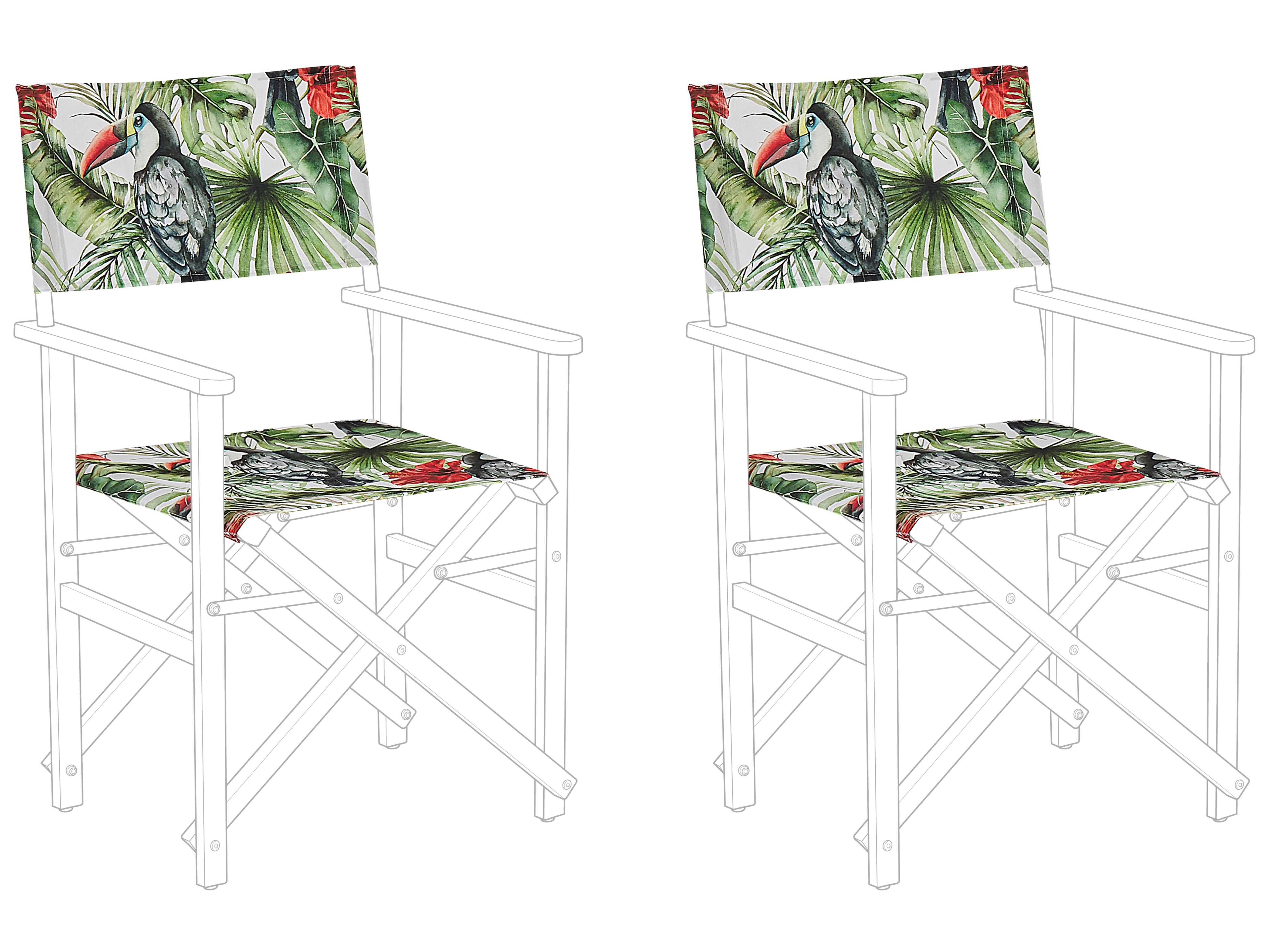 Set of 2 Garden Chair Replacement Fabrics CINE Green