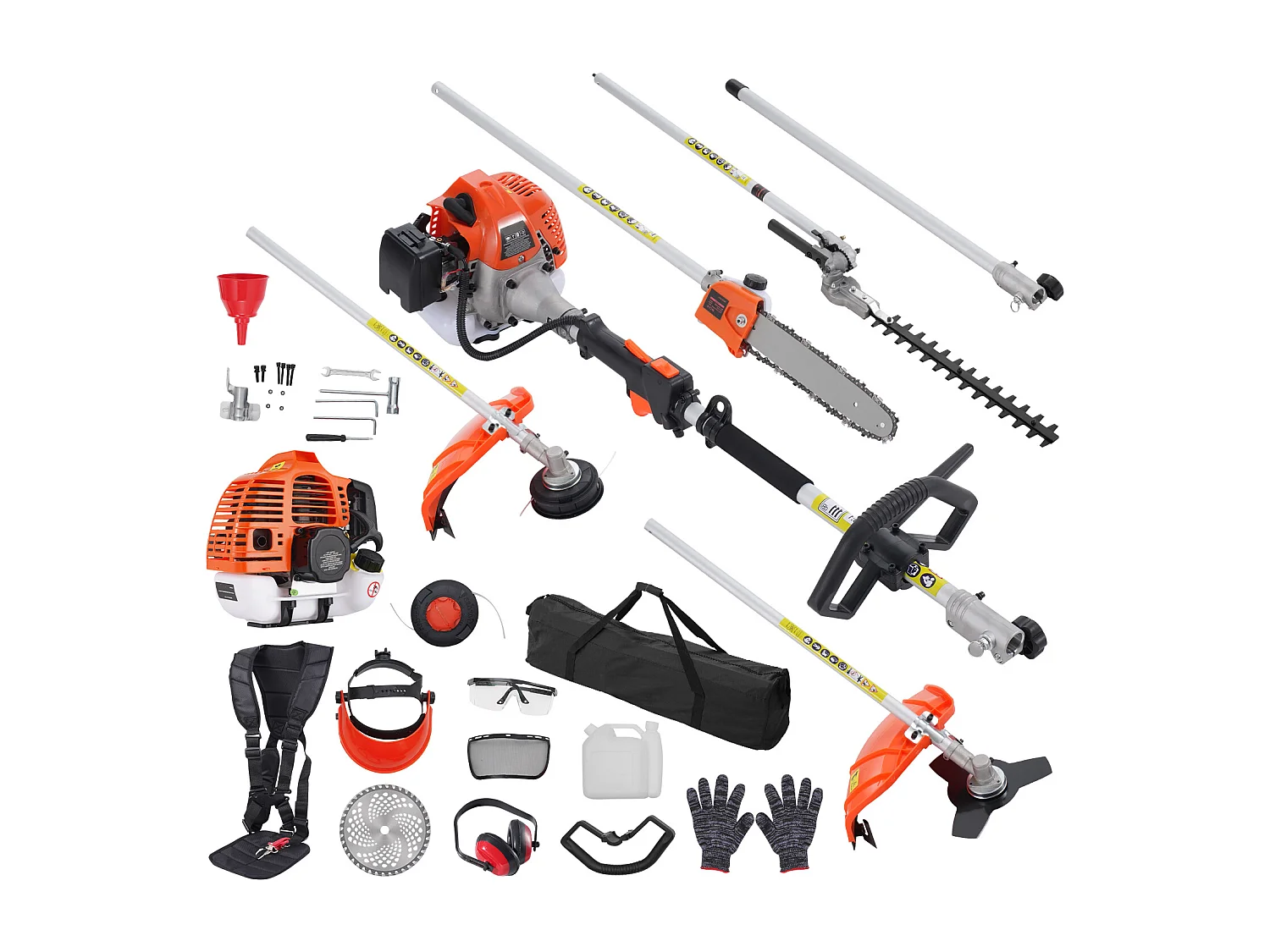 Hecht jardin SucceBuy 43CC 6-En-1 Outils de Coupe à Essence, Taille-Haie et Coupe-Herbe