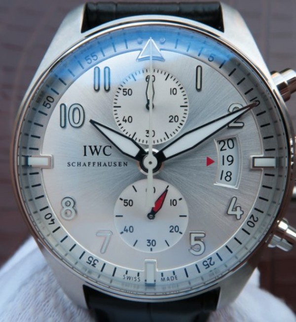 Replica IWC ZF Pilot Chrono IW387809 Silver Dial Leather Strap A7750 - Top club