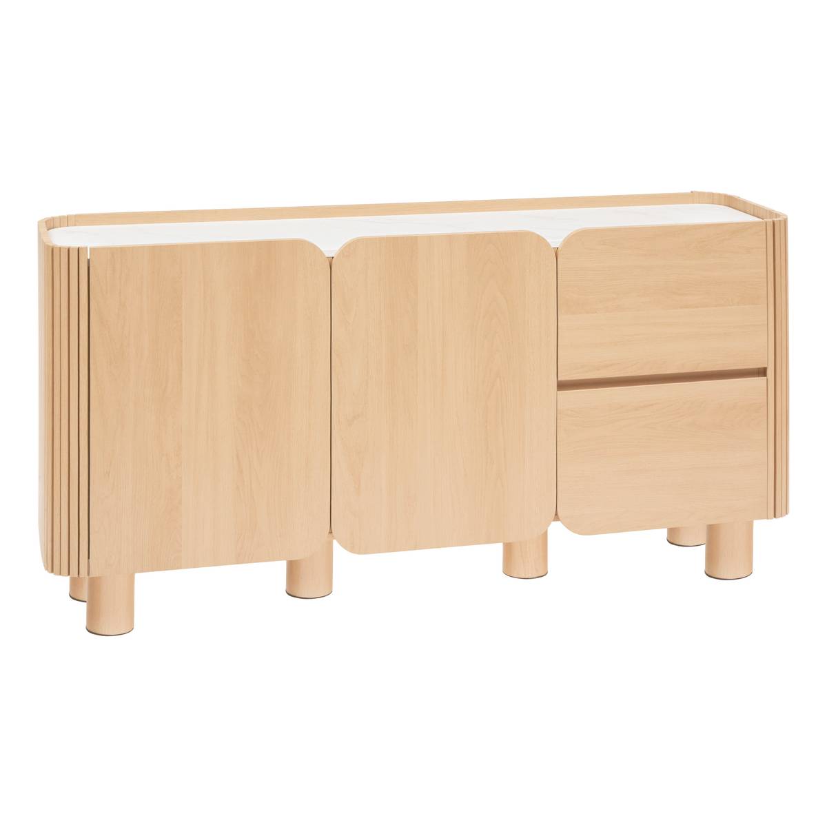 2-door 2-tier sideboard "Homelya" Beige, 160.5x80.2 cm
