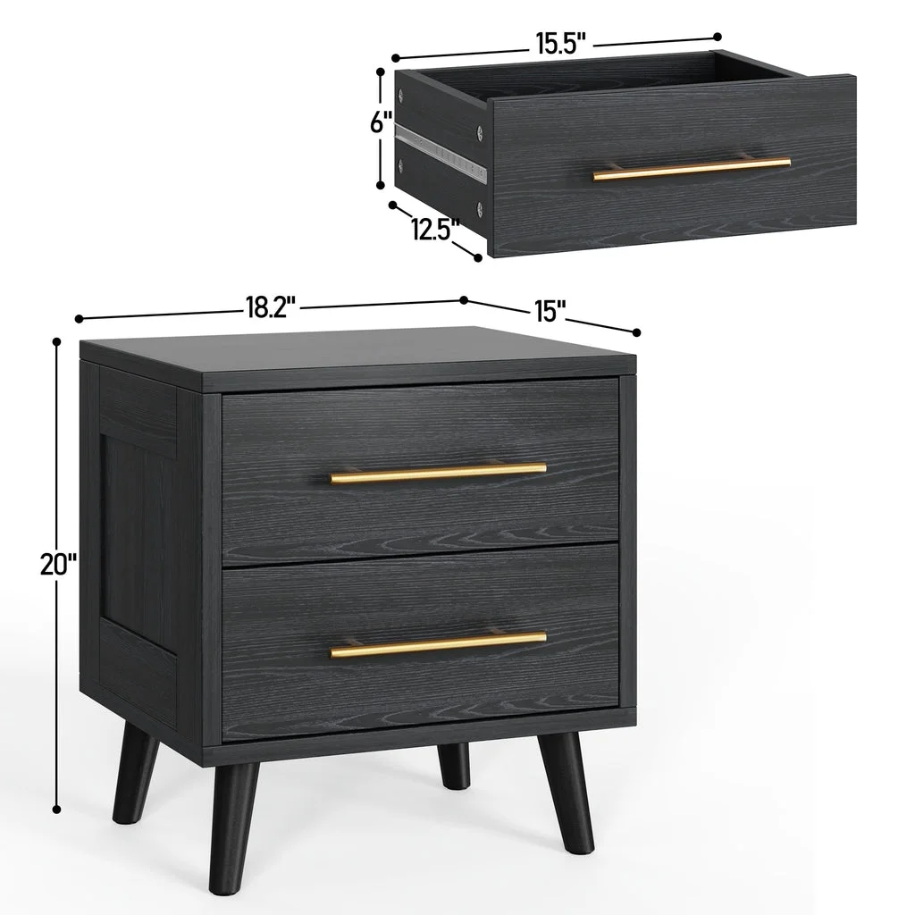 Aiho 4 Pieces Bedroom Furniture Set, Includes Queen Bed Frame, Nightstands Set of 2, Double Wide 6-Drawer Dresser - White - Image 14