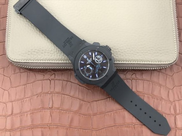 Replica Hublot Big Bang Full Ceramic Maradona Limited Edition Black Gummy Strap A7750 - Top club