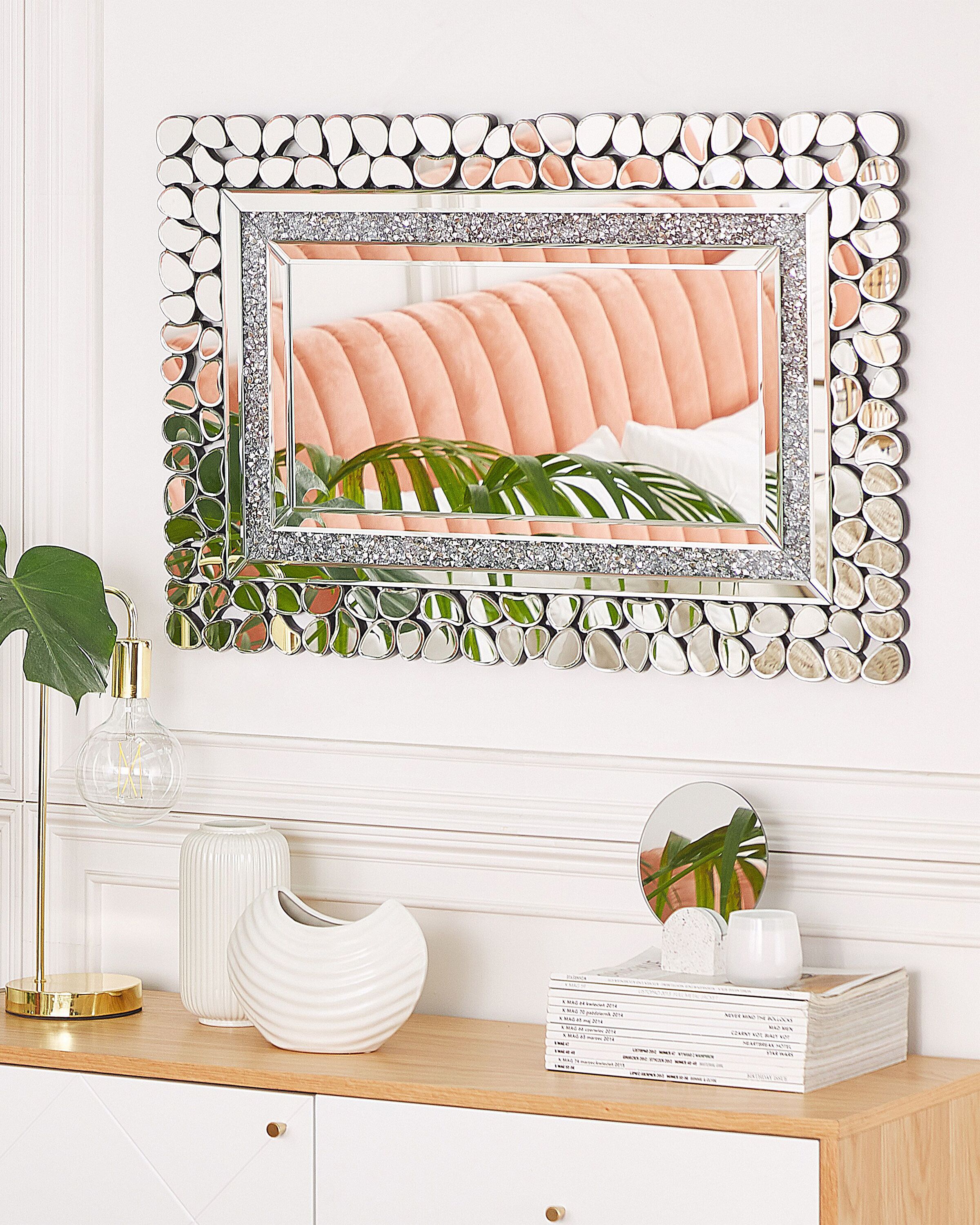 Wall Mirror PABU 60 cm 90 cm Silver