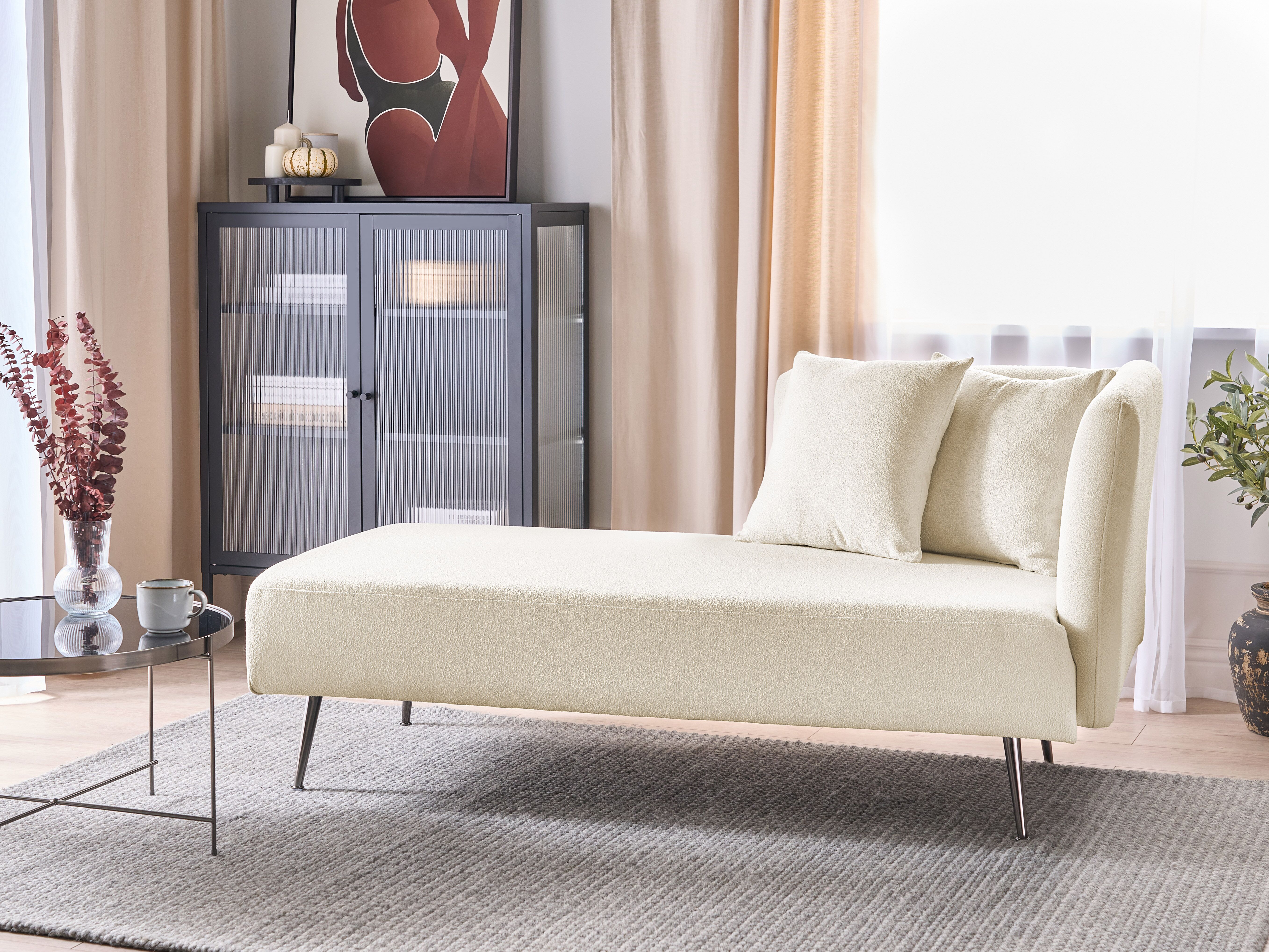 Right-Hand Chaise Lounge RIOM Boucle Off-White