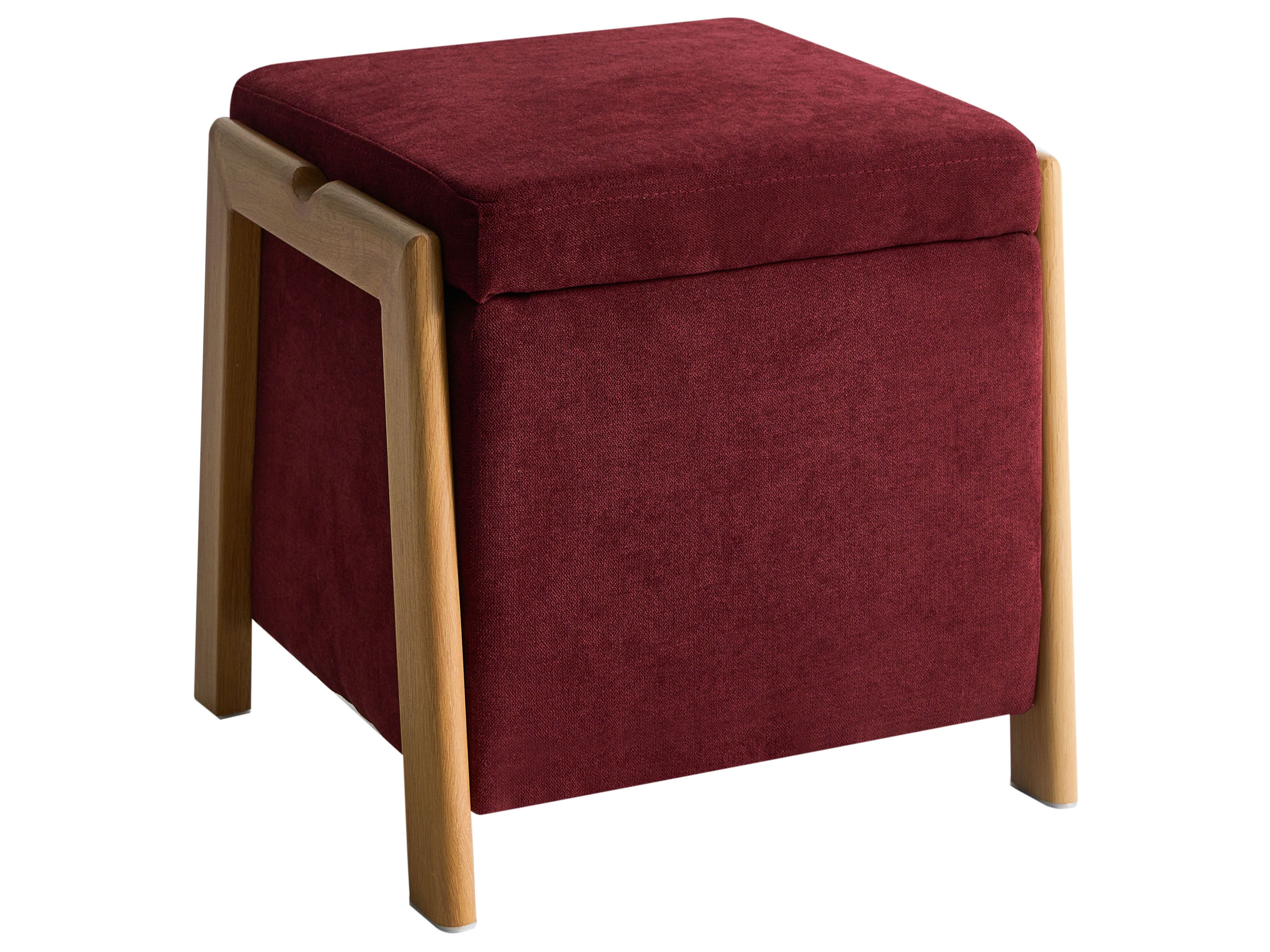 Storage Pouffe EDLAND Fabric 45 cm 43 cm Burgundy