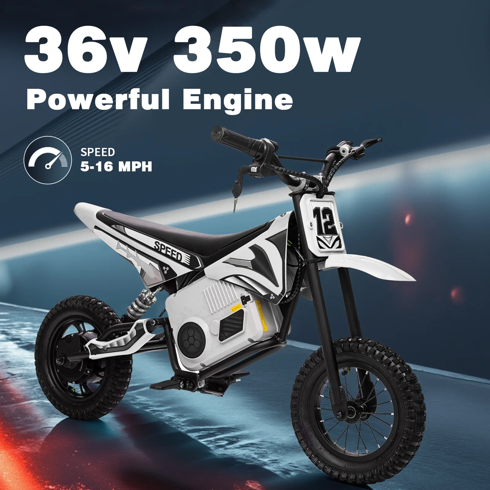 Kerry Yoo C11 36V Electric Dirt Bike for Kids 8-14, 350W Ride on Motorcycle, Electric Motorbike Teens,16 mph, High/Low Speeds-Red - Image 26