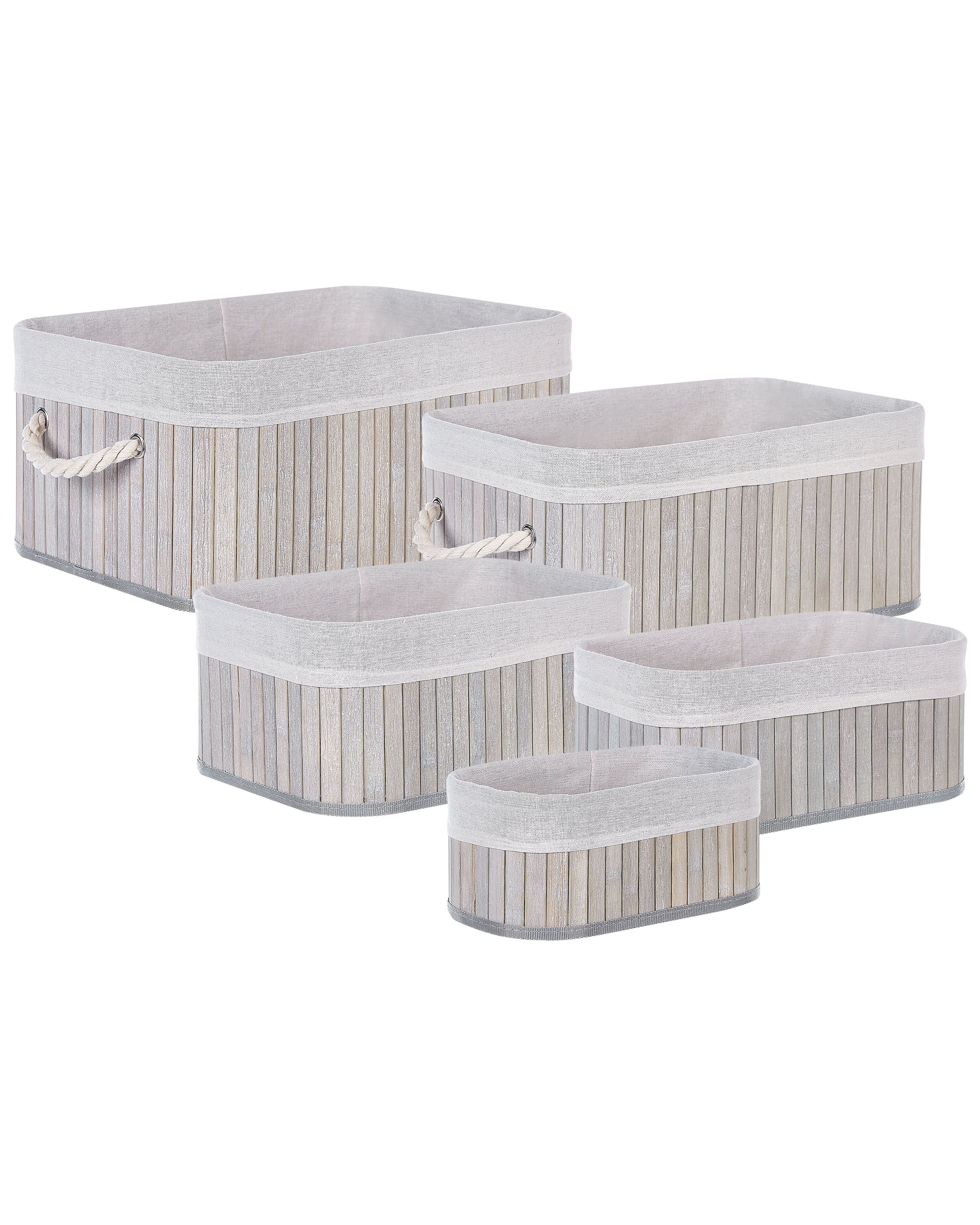 Set of 5 Baskets TALPE Bamboo Grey