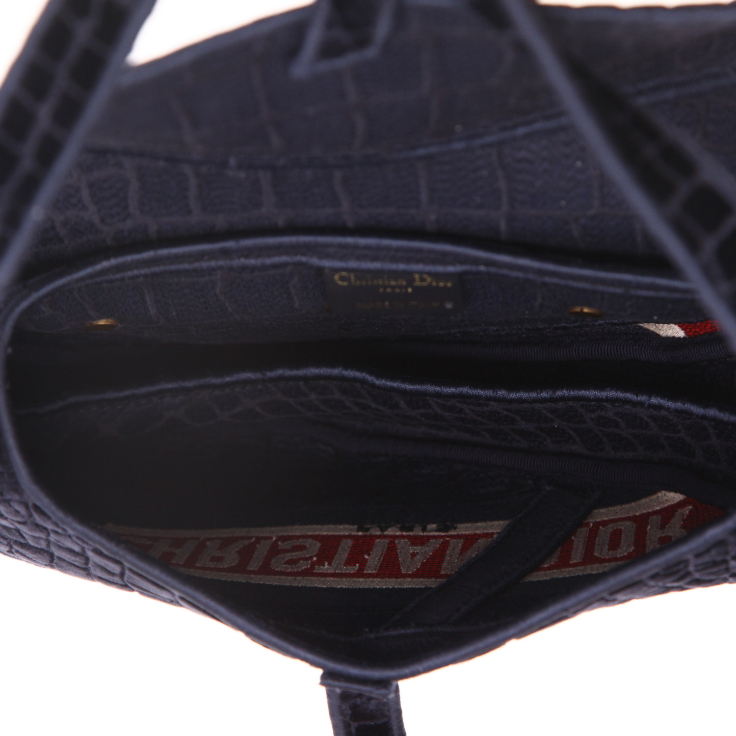 Dior Saddle handbag in navy blue velvet1:1High-quality replica