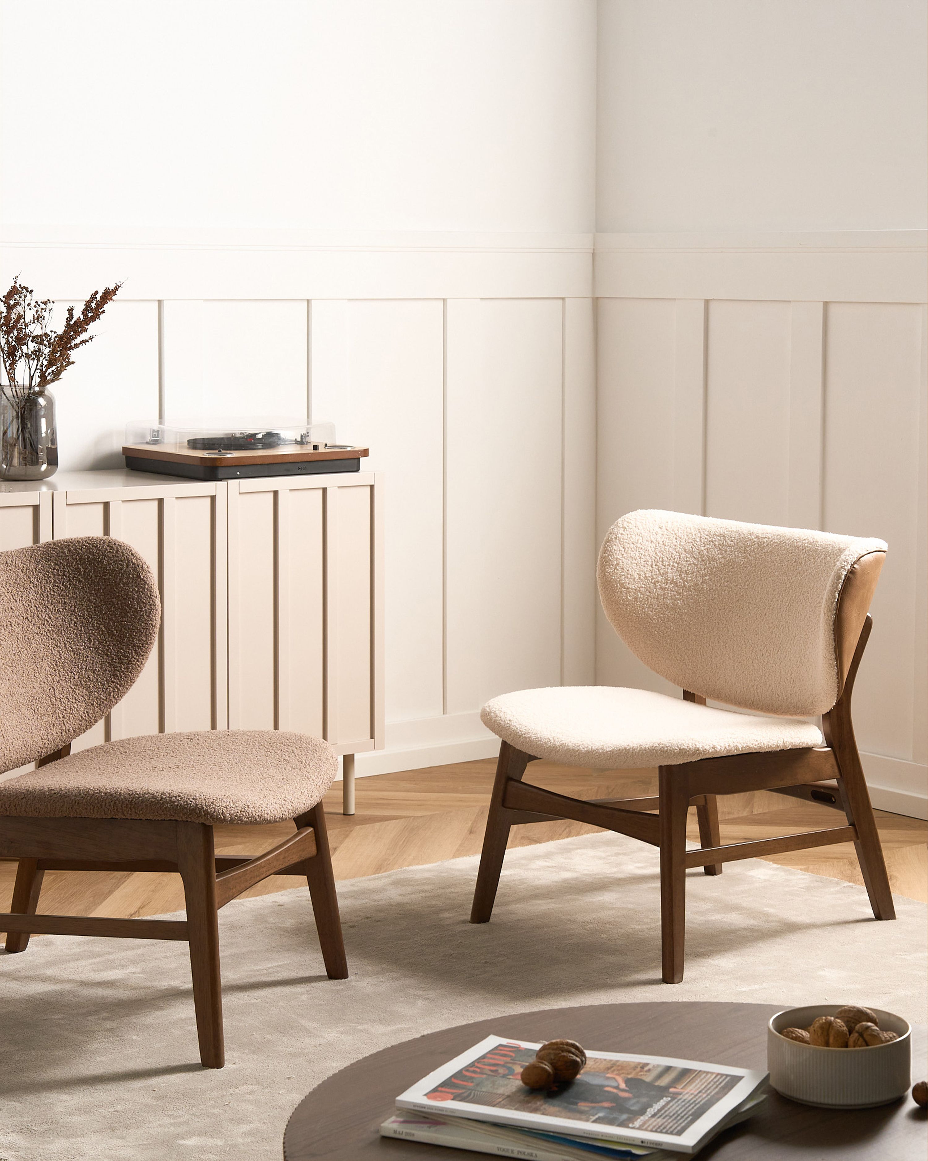 Armchair DAY Boucle Brown/ Light Beige