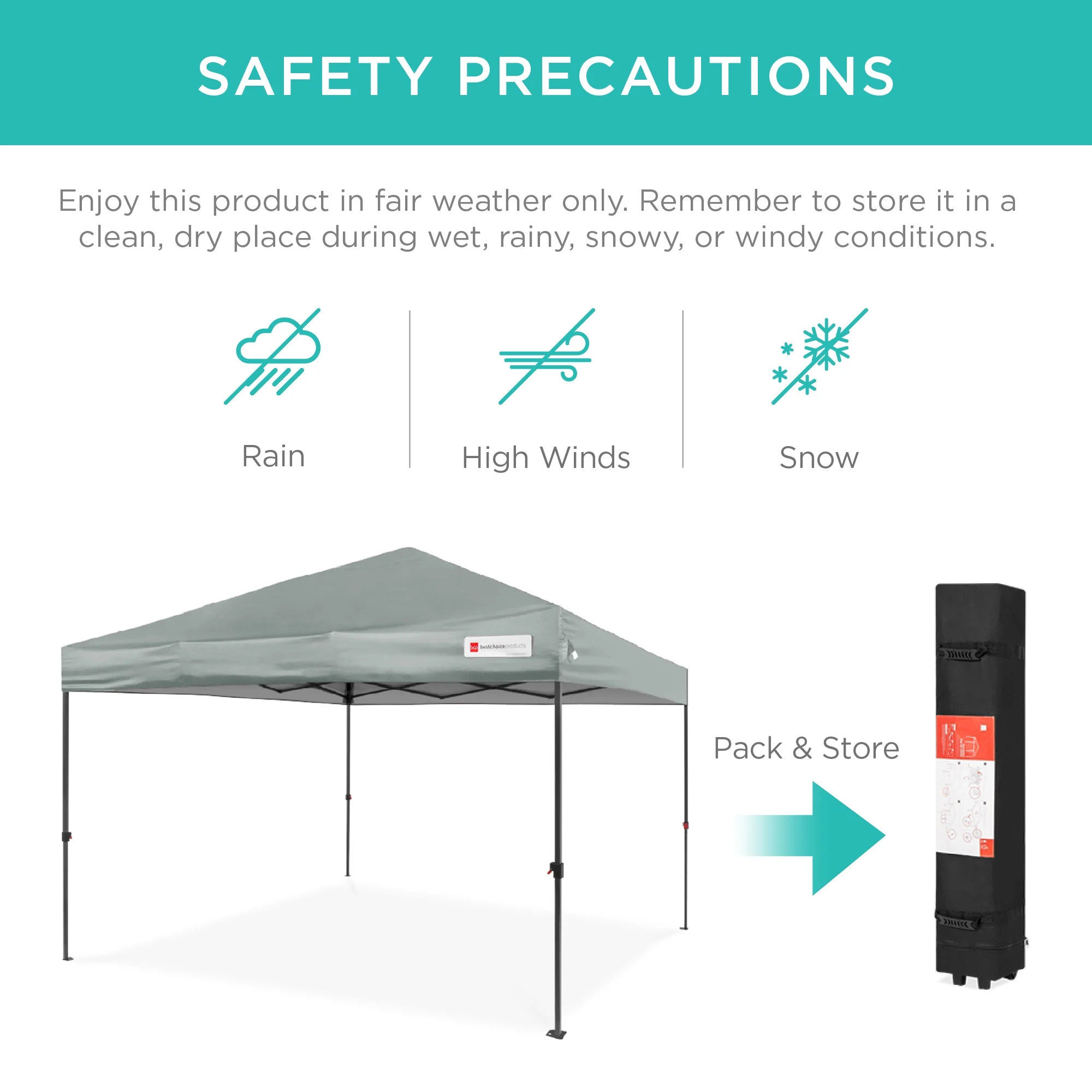 Best Choice Products 10x10ft Easy Setup Pop Up Canopy w/ 1-Button Setup, Wheeled Case, 4 Weight Bags - White - Image 240