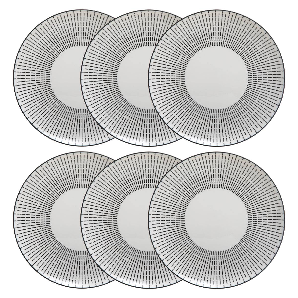Set of 6 "Lunis" dinner plates D.26.7 cm