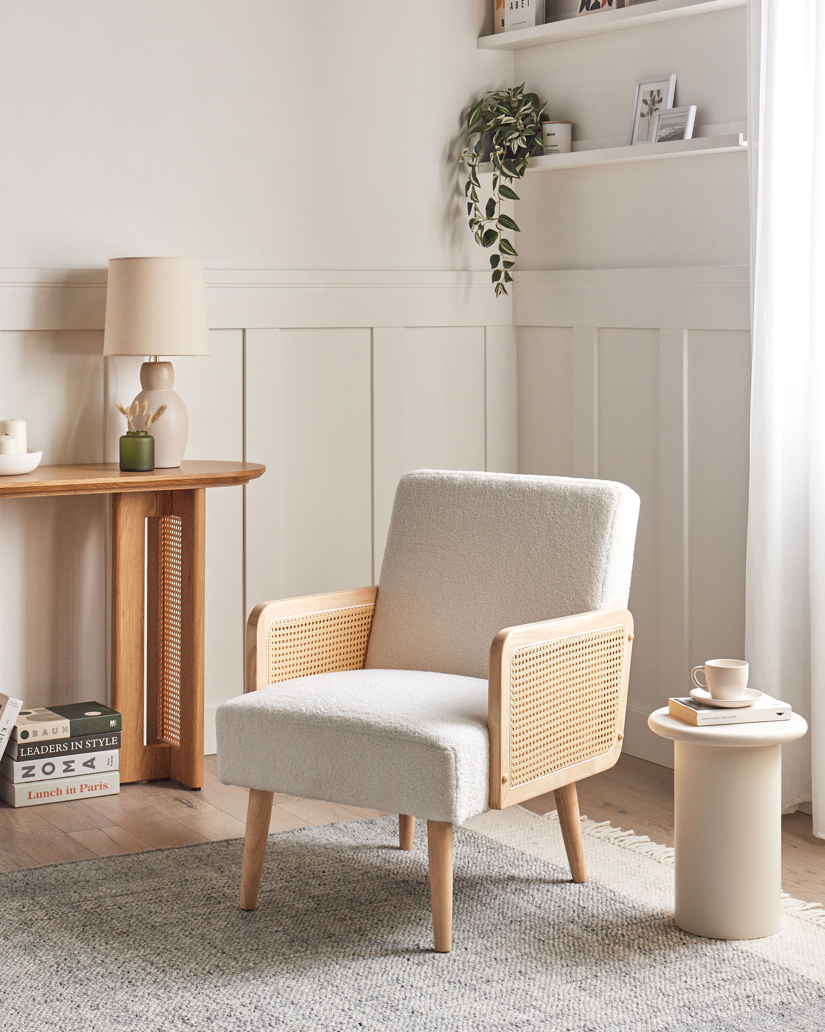 Armchair HOJBY Boucle Off-White
