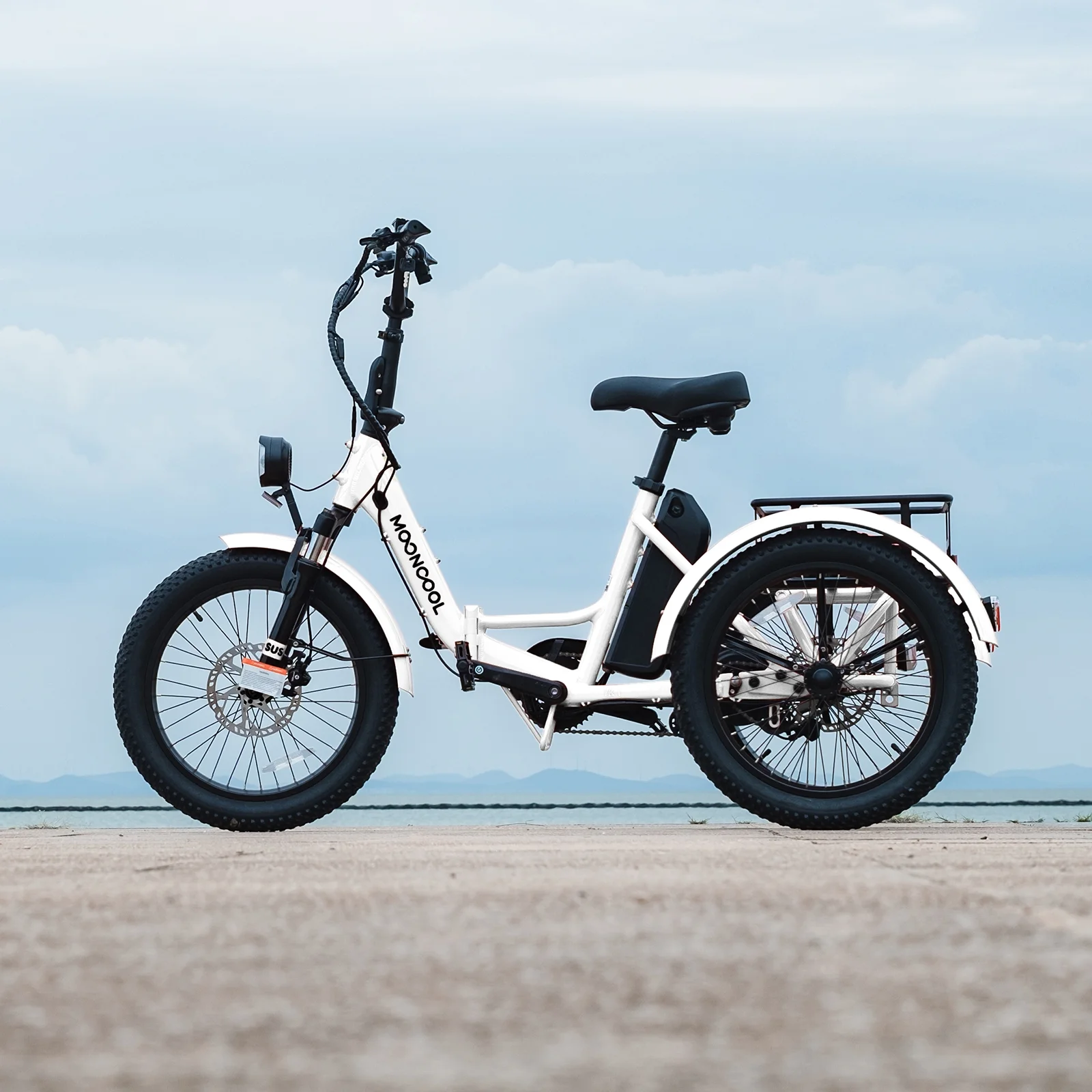 MOONCOOL TK1 Folding Electric Tricycle for Adults,48V 14.5Ah Removable battery, 500W(Peak 1000w)Motor, 20" Fat Tire Step-Thru 3Wheel Electric Bicycle w/Front&Rear Baskets, Certified to UL 2849 by SGS - Image 45